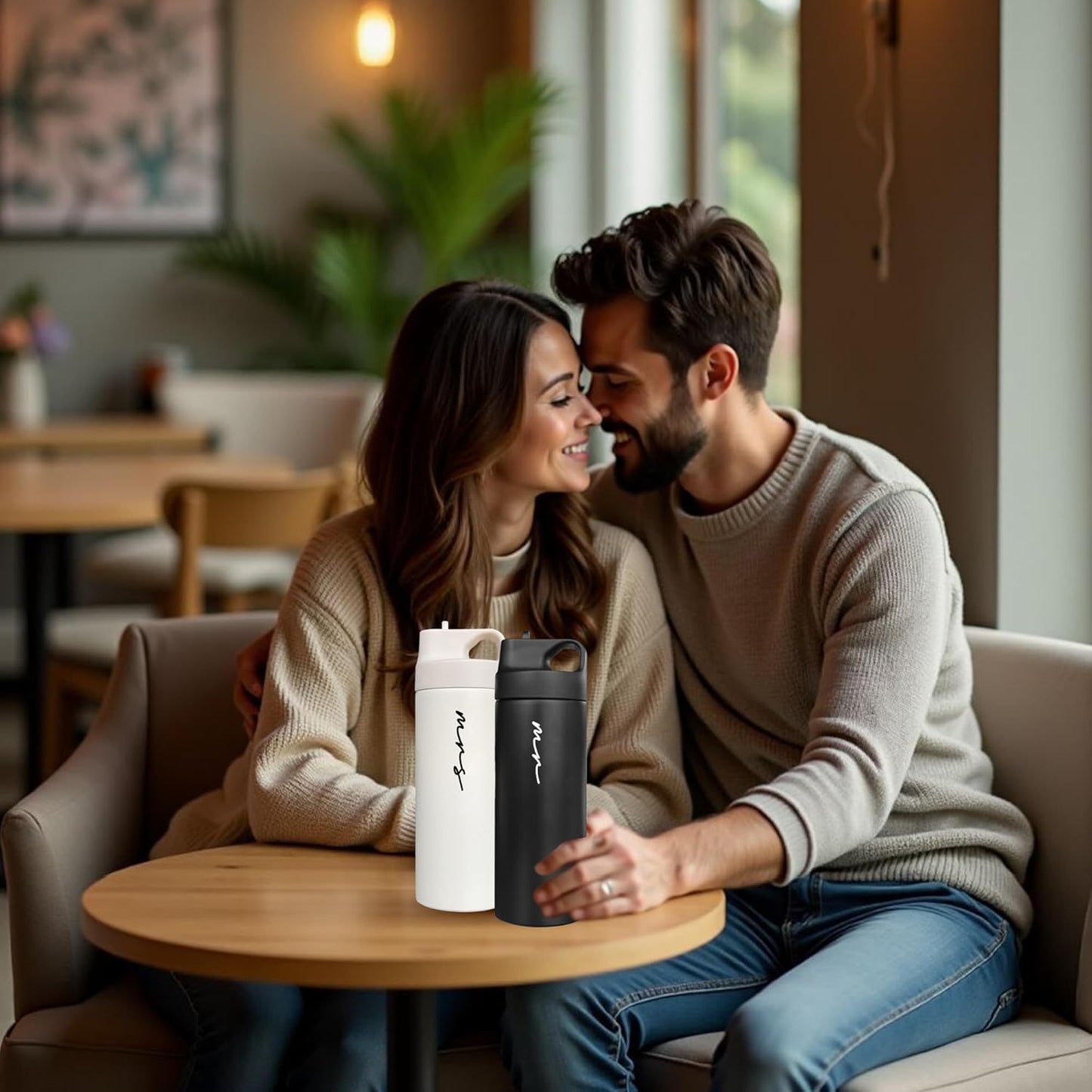 Mr and Mrs Water Bottles - Wedding Gifts for Bride and Groom - Gifts for Bridal Shower Engagement Wedding and Married Couples Anniversary