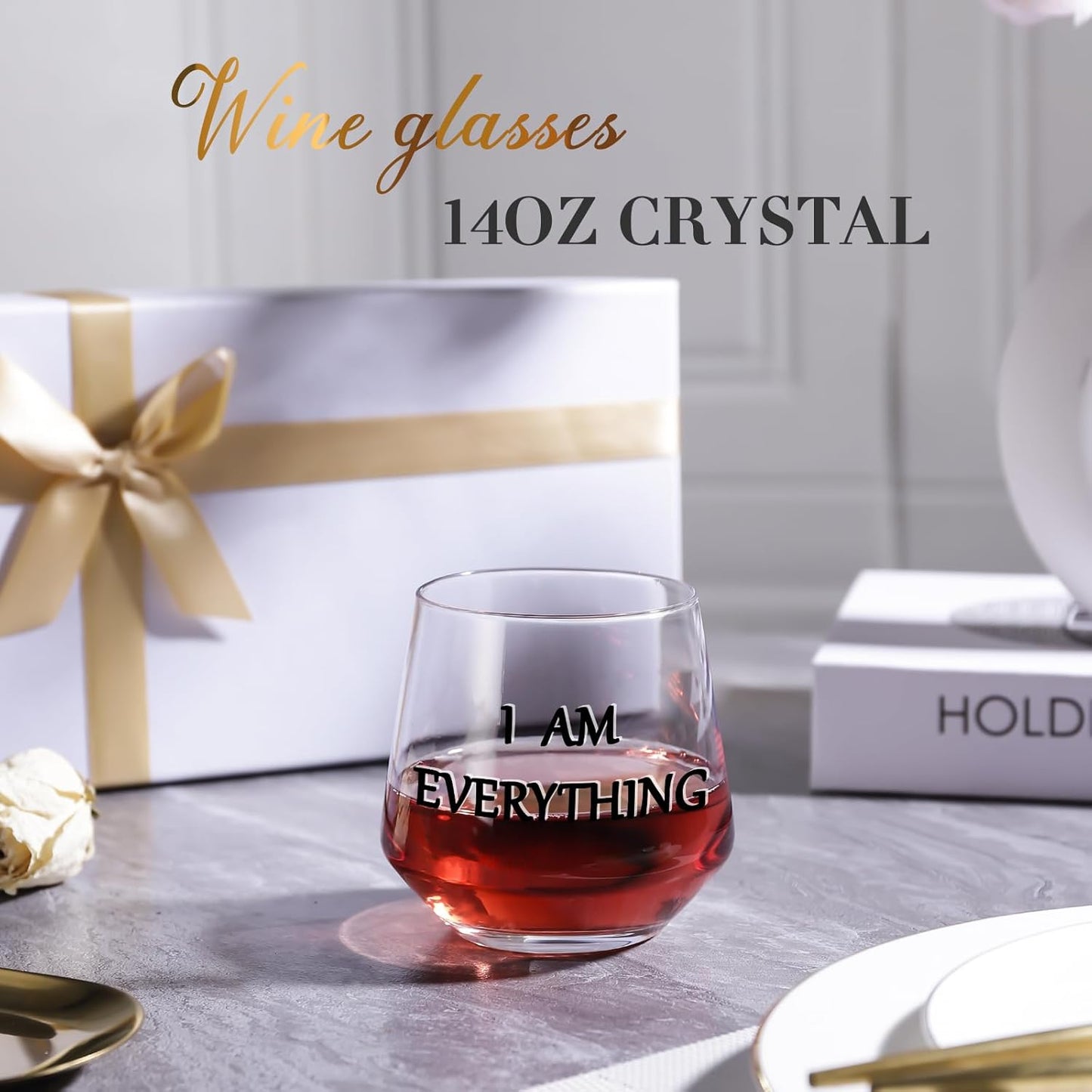 I Have Everything I Need I Am Everything Drinking Set of 2, Wooden Memory Box, Wedding Gifts for Couples, Bridal Shower Gifts, Mr and Mrs Gift, Engagement Couple Drinking Glass for Him Her