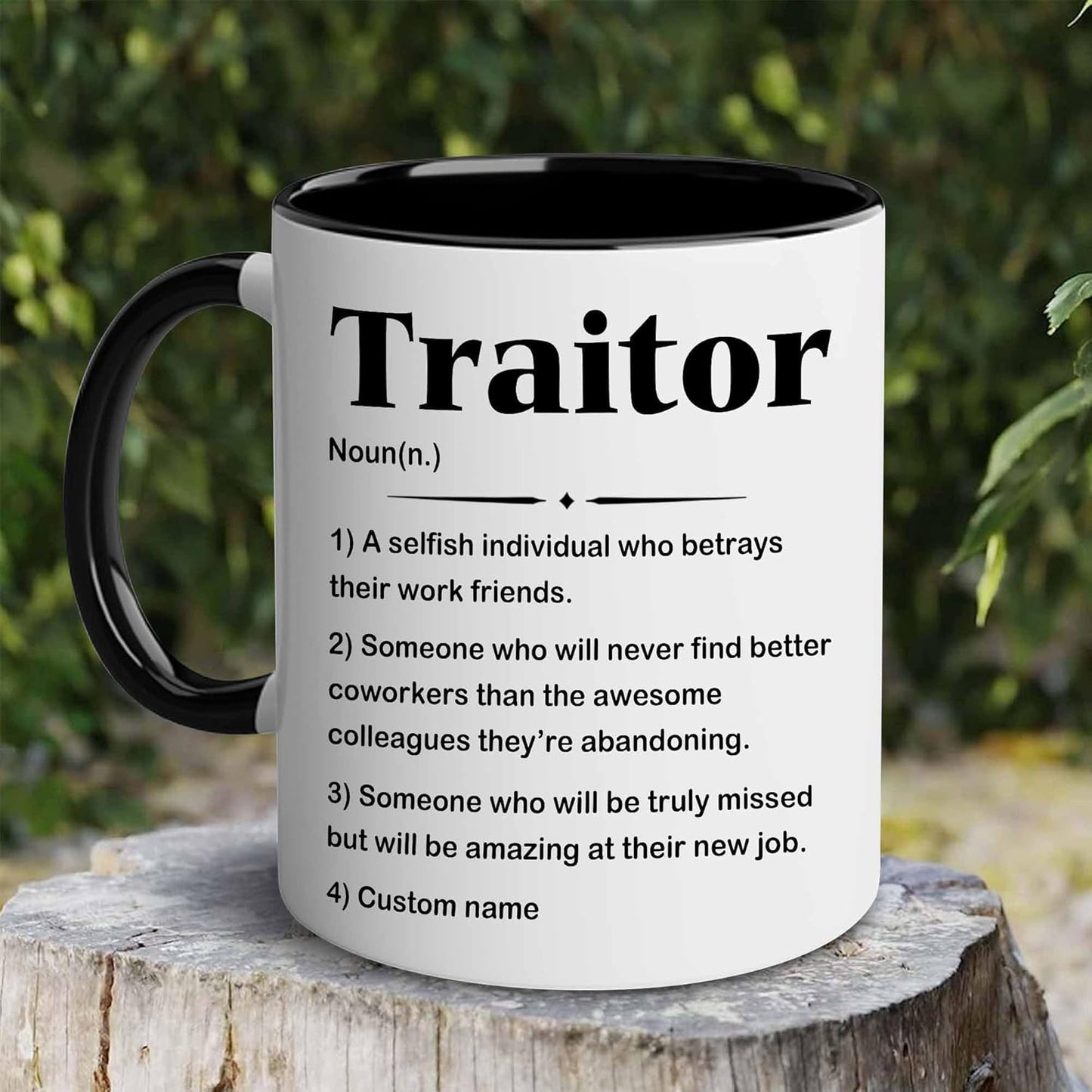 WHIDOBE Personalized Leaving Definition Mug for Men Women, Custom 11oz 15oz Cup Hilarious Farewell Gifts for Coworkers, Funny Going Away Mug for Men Women, Great Leaving Gift Idea for Work Besties