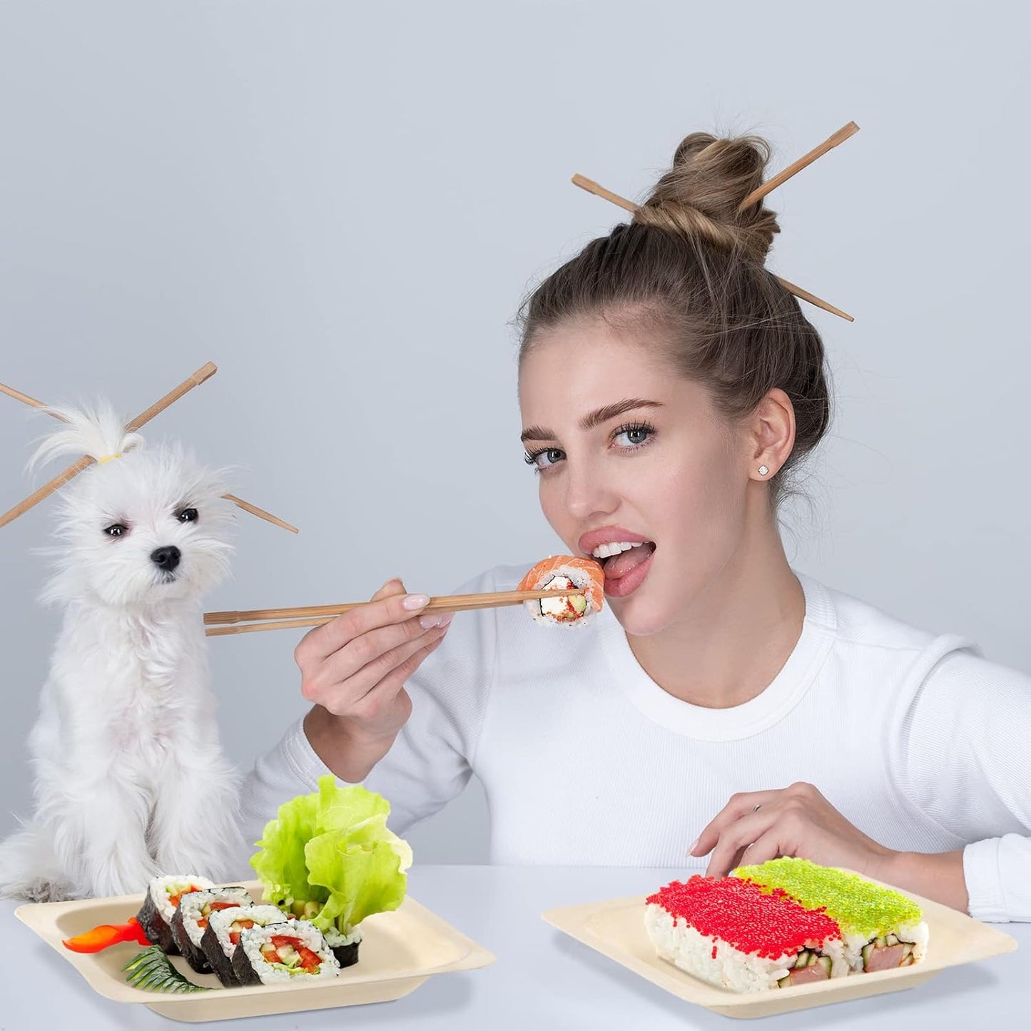 600 Pcs Disposable Square Palm Bowls Palm Leaf Bowls Bamboo Disposable Plates Square Wood Plates for Birthday Party, Wedding Events, Appetizer, Dessert, Catering and Home Use (3.94x3.94x0.6 Inch)