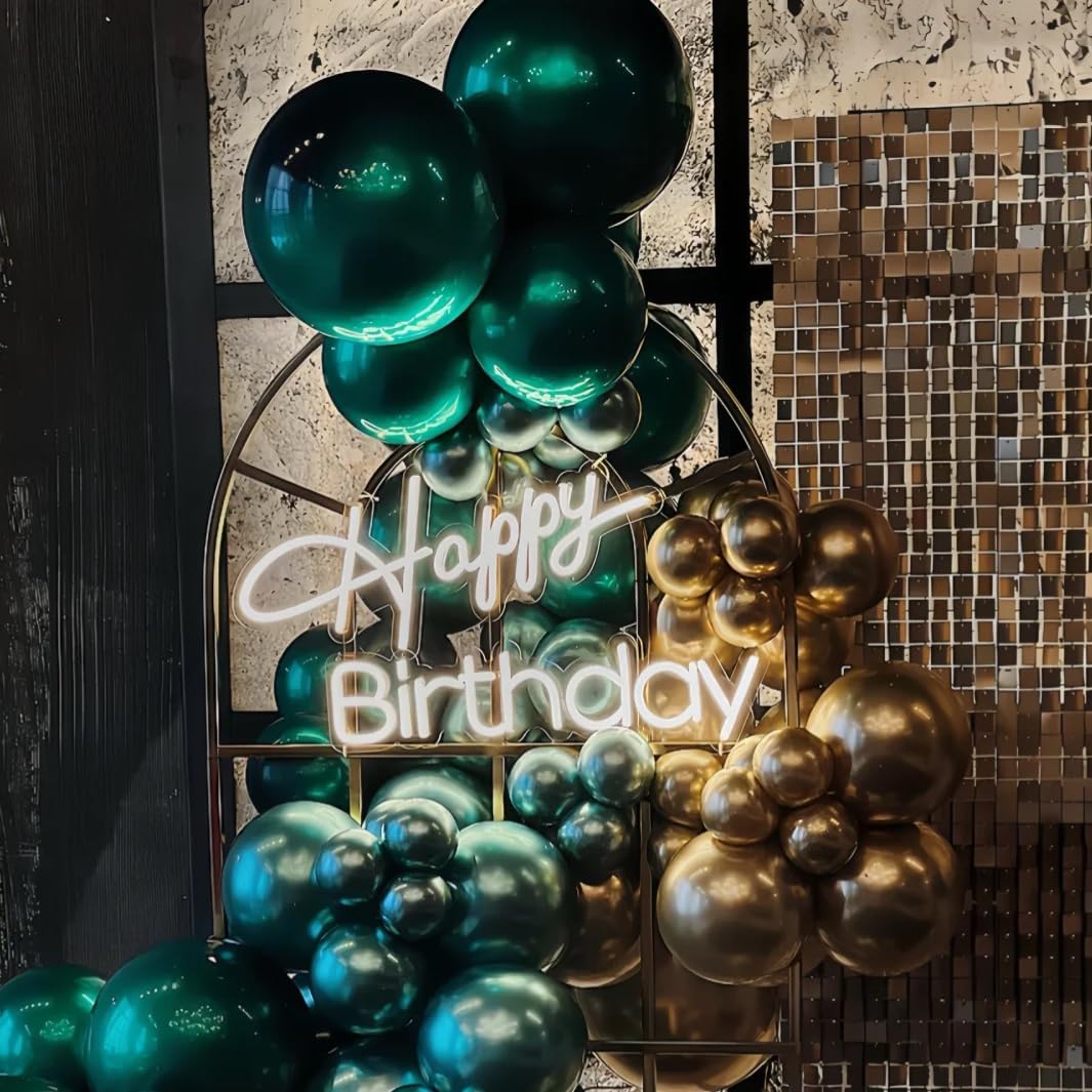 Green and Gold Balloons, 75PCS Dark Green and Metallic Gold Balloons of 12in and 5in Green Gold Party Decorations for Birthday,St.Patrick's Day,Graduation,Jungle Party