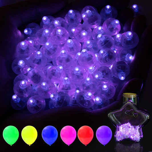 AIKEI 50pcs LED Balloon Lights,Mini Balls Lights,Long Standby Time Party Lamps,Waterproof for Paper Lantern Halloween Christmas Wedding Birthday Party Decoration Purple