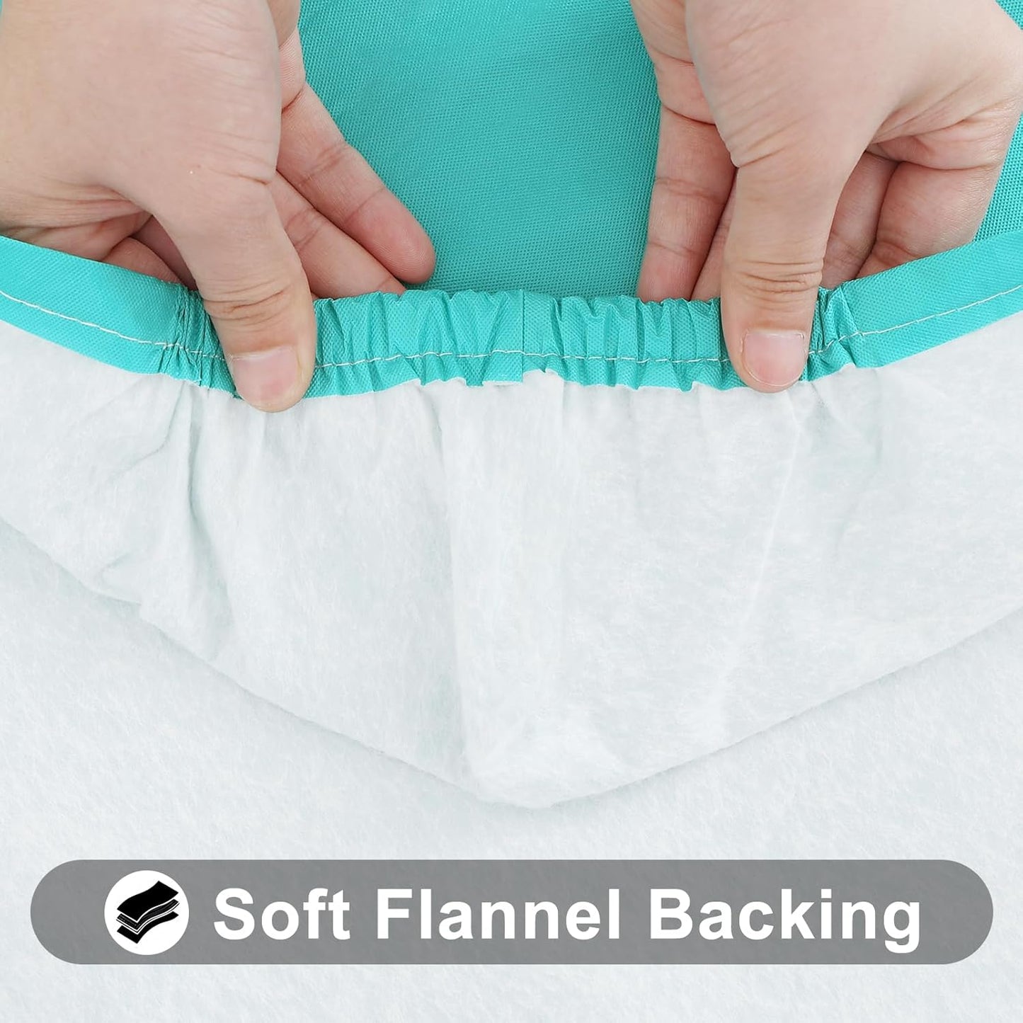 Smiry Rectangle Tablecloth, Elastic Fitted Flannel Backed Vinyl Tablecloths for 6ft Folding Tables, Waterproof Wipeable Table Covers for Indoor, Outdoor, Picnic and Camping (Teal, 30"x72")