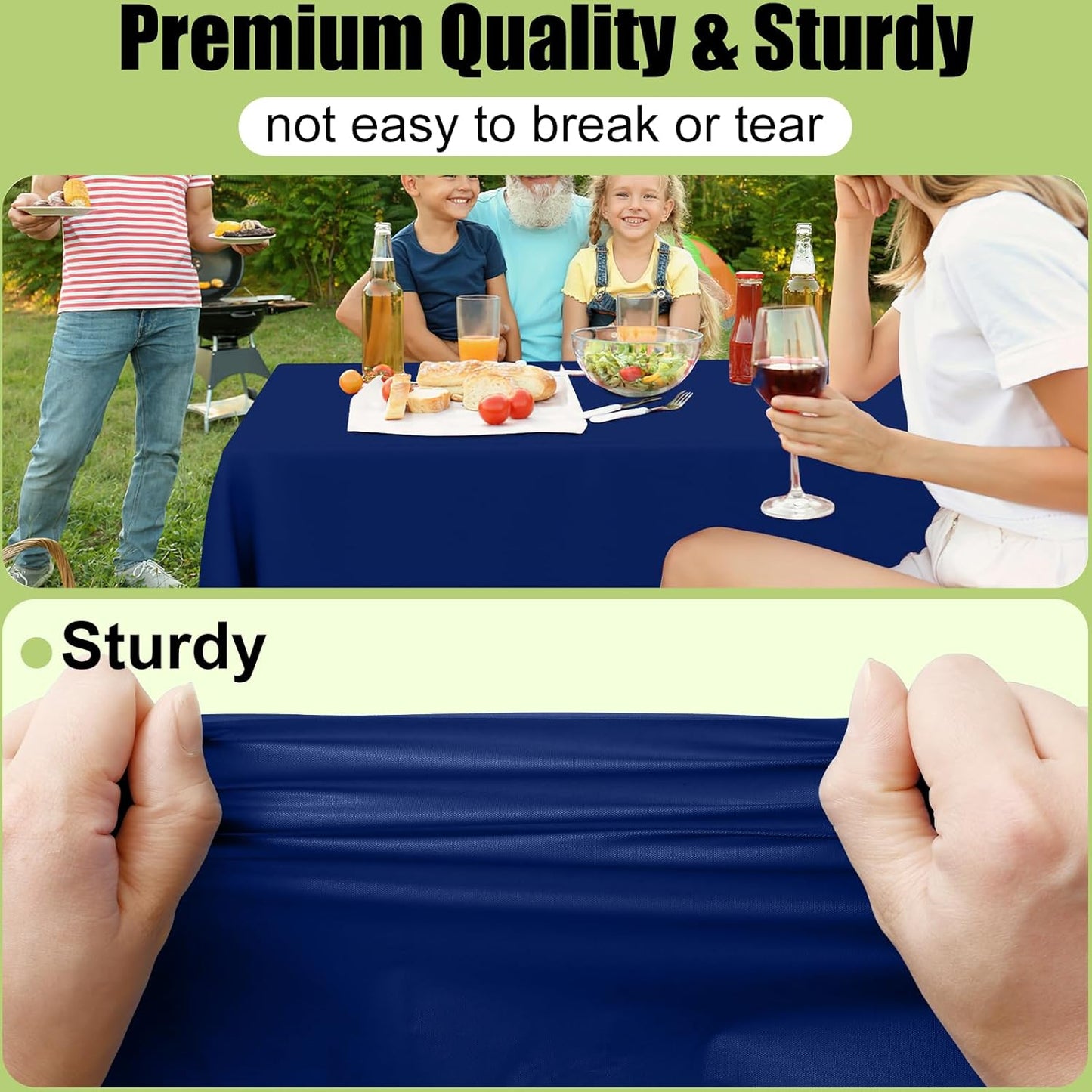 Smiry 54 Inch x 100 Feet Disposable Table Cover Roll, Navy Plastic Table Cloth in Cut-to-Size Box with Slide Cutter, Waterproof Rectangle Tablecloths for Weddings, Banquets, Outdoor