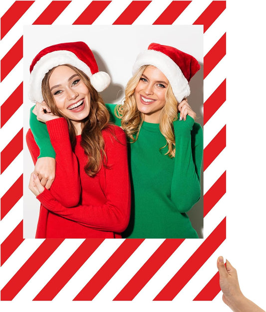 32 x 24 Inch Photo Booth Selfie Frame Prop Booth for Birthday Event Parties Large Blank DIY Cutout Props for Funny Decoration Christmas, Holiday Supplies