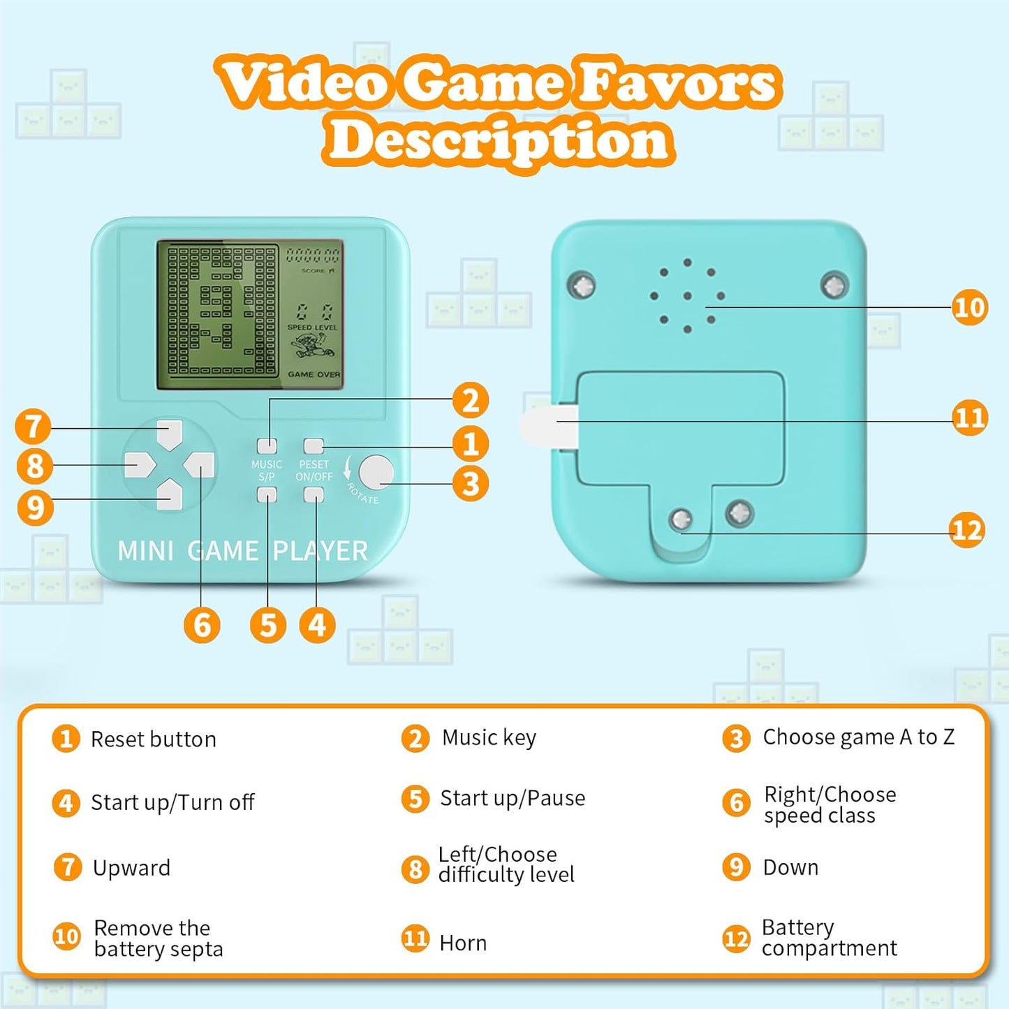 DJMUMU 18PCS Video Game Party Favors Video Game Keychain 6 Colors Gamer Kids Party Favor Bulk Party Favors Party Supplies for Kids Classroom Prizes