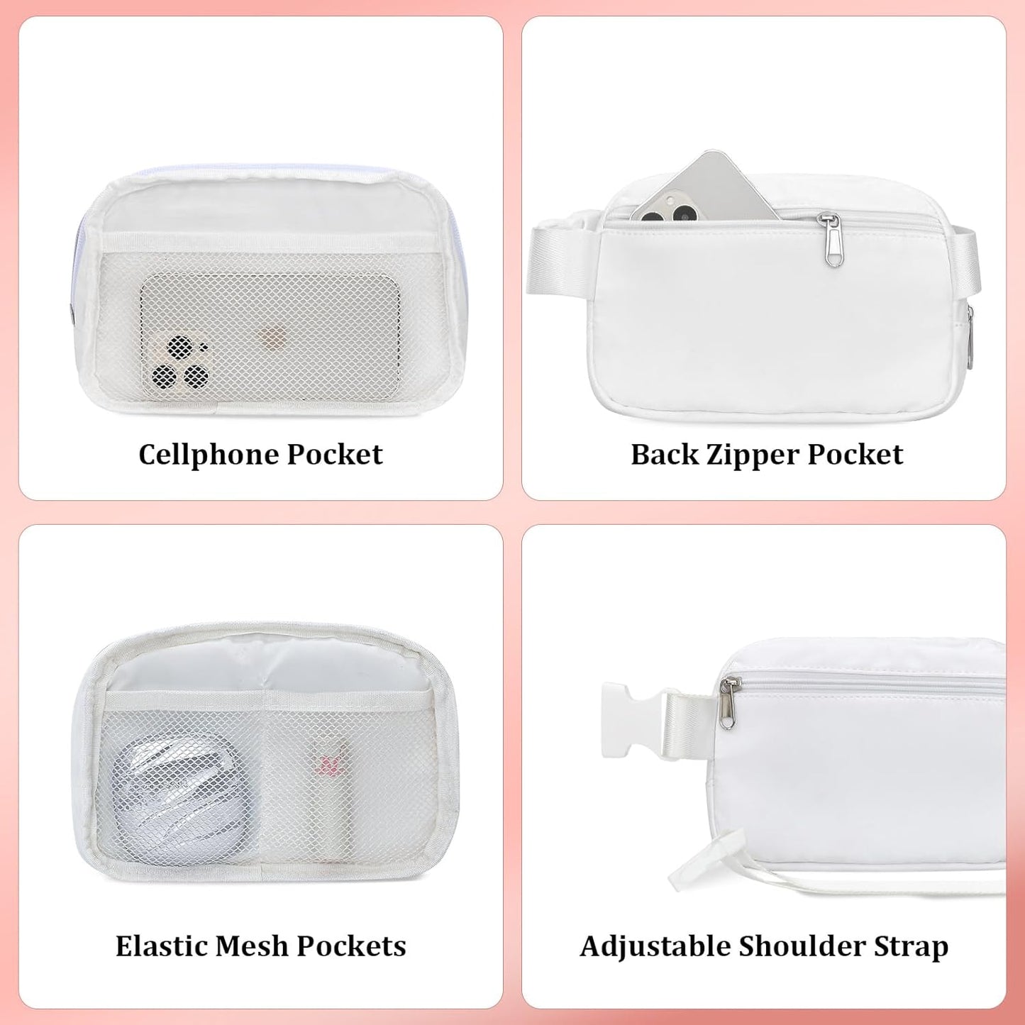 Lamyba Bachelorette Gifts for Bridesmaid - Babe Pearl Fanny Pack, Bridesmaid Gifts for Bridal Shower Party Wedding day, Bachelorette Party Favors Decorations, Pearl Bridesmaid Waist Bag White