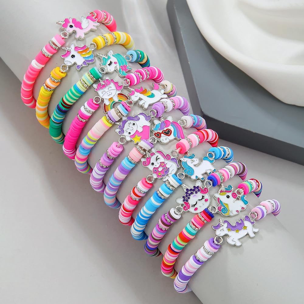 Friendship Bracelets Boho Stackable Bracelets for Women Surfer Heishi Clay Bead Bracelets Stretch Preppy Bracelets Colorful Boho Bracelets for Women