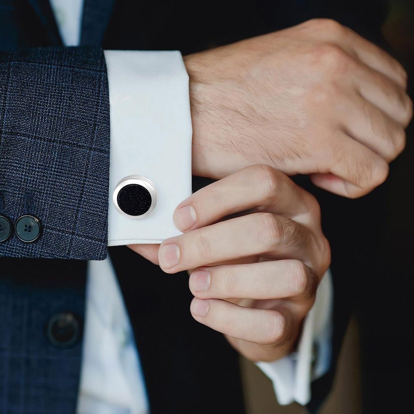 GWD Cufflinks and Tie Clip Set for Men Personalized Cuff Links Business Wedding Father's Day Gift