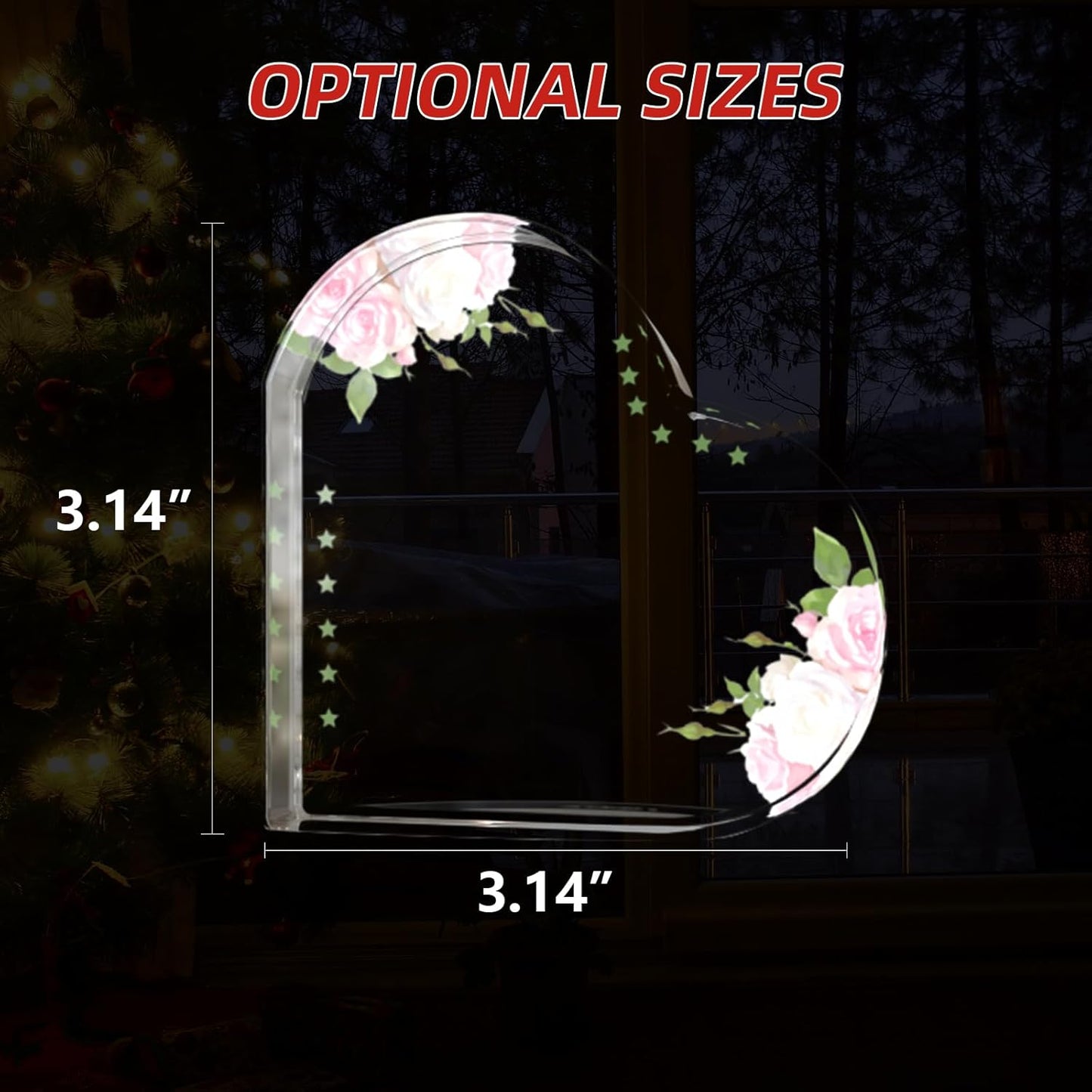 Artmosphere 3D Crystal Photo, Personalized Gifts for Women, Wife, Men, Mom, Father, Her, Him, Dad, Grandpa, Great Customized Gift With Your Own Photo, Custom Glass 3D Laser Etched Picture Wedding - Pink Rose