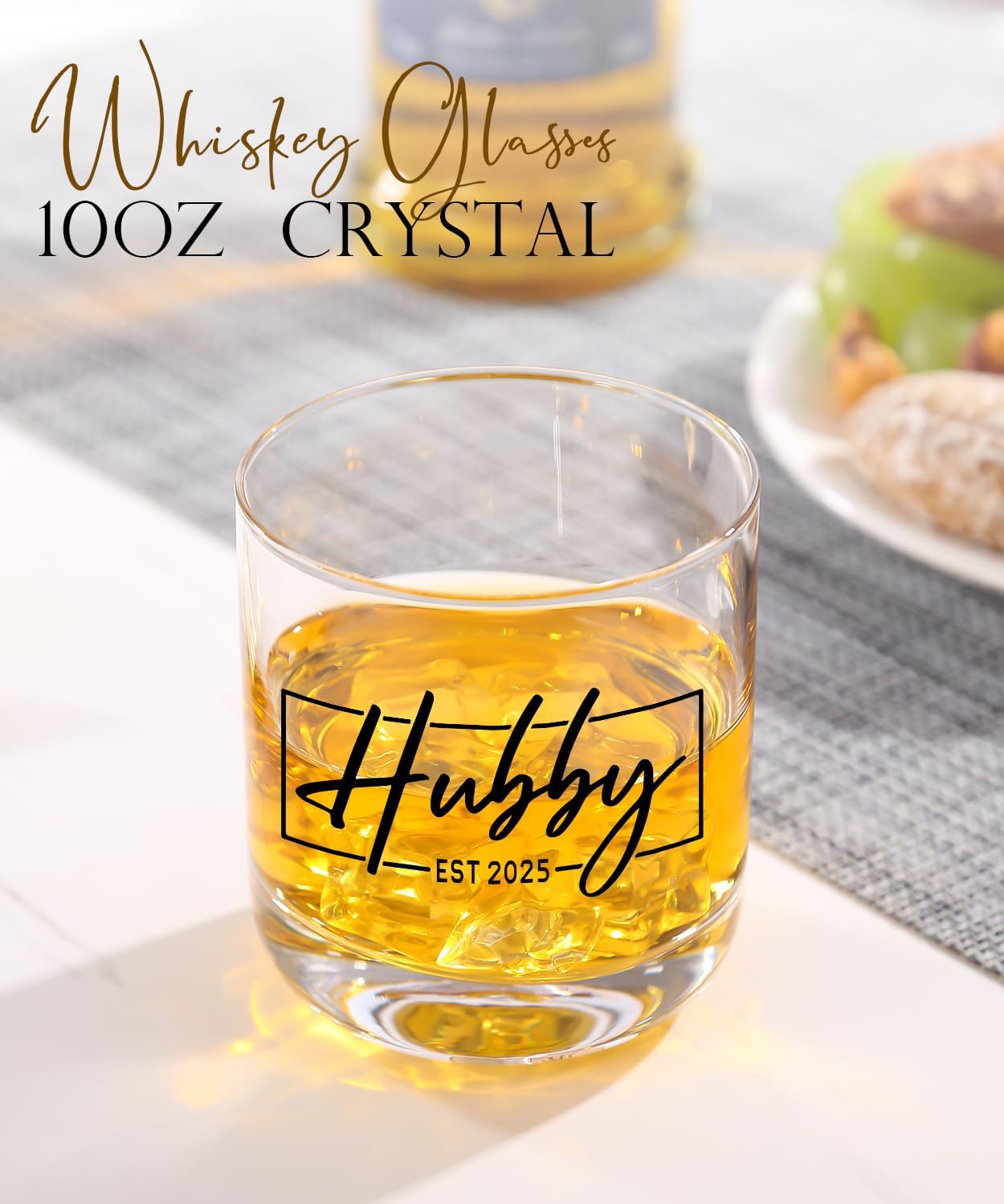 Wedding Gifts for Couples,Hubby & Wifey EST 2025 Wedding Glass Set,Bridal Shower Gifts for Bride and Groom, Newly-Married Anniversary for Him/Her，Mr and Mrs Gift