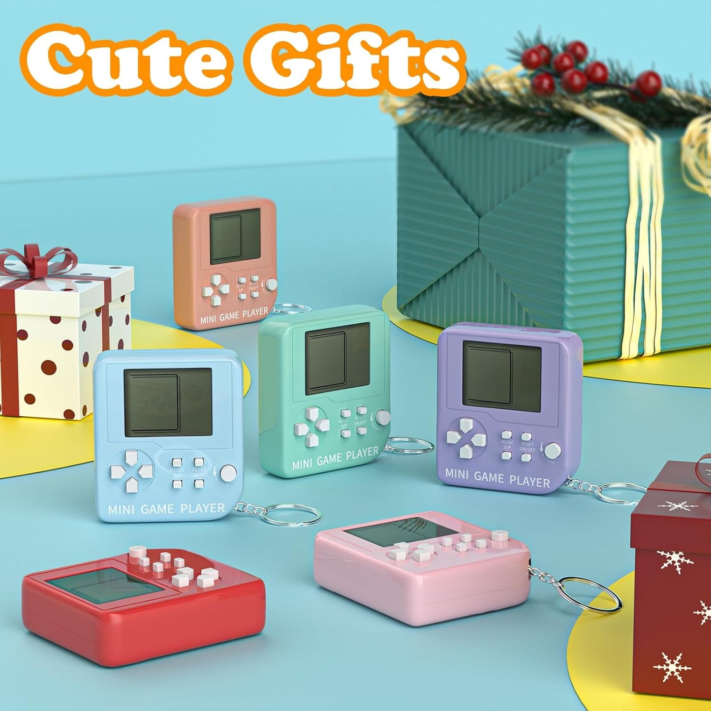 DJMUMU 18PCS Video Game Party Favors Video Game Keychain 6 Colors Gamer Kids Party Favor Bulk Party Favors Party Supplies for Kids Classroom Prizes