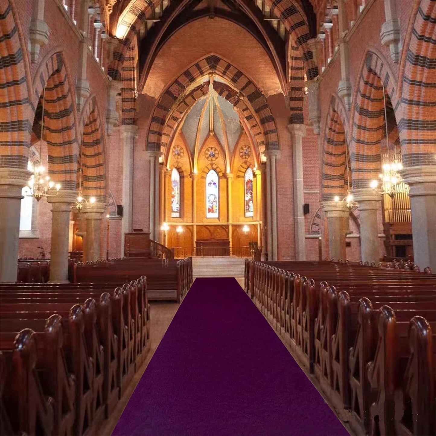FUHSY Aisle Runner Purple Carpet Runner for Party 4x30 FT Velvet Aisle Runner for Wedding Ceremony Indoor Outdoor Church Runway Carpet Wedding Walkway Runner for Bridal Shower Hallway Decor
