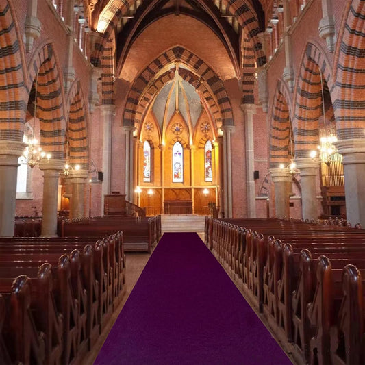 FUHSY Aisle Runner Purple Carpet Runner for Party 4x30 FT Velvet Aisle Runner for Wedding Ceremony Indoor Outdoor Church Runway Carpet Wedding Walkway Runner for Bridal Shower Hallway Decor
