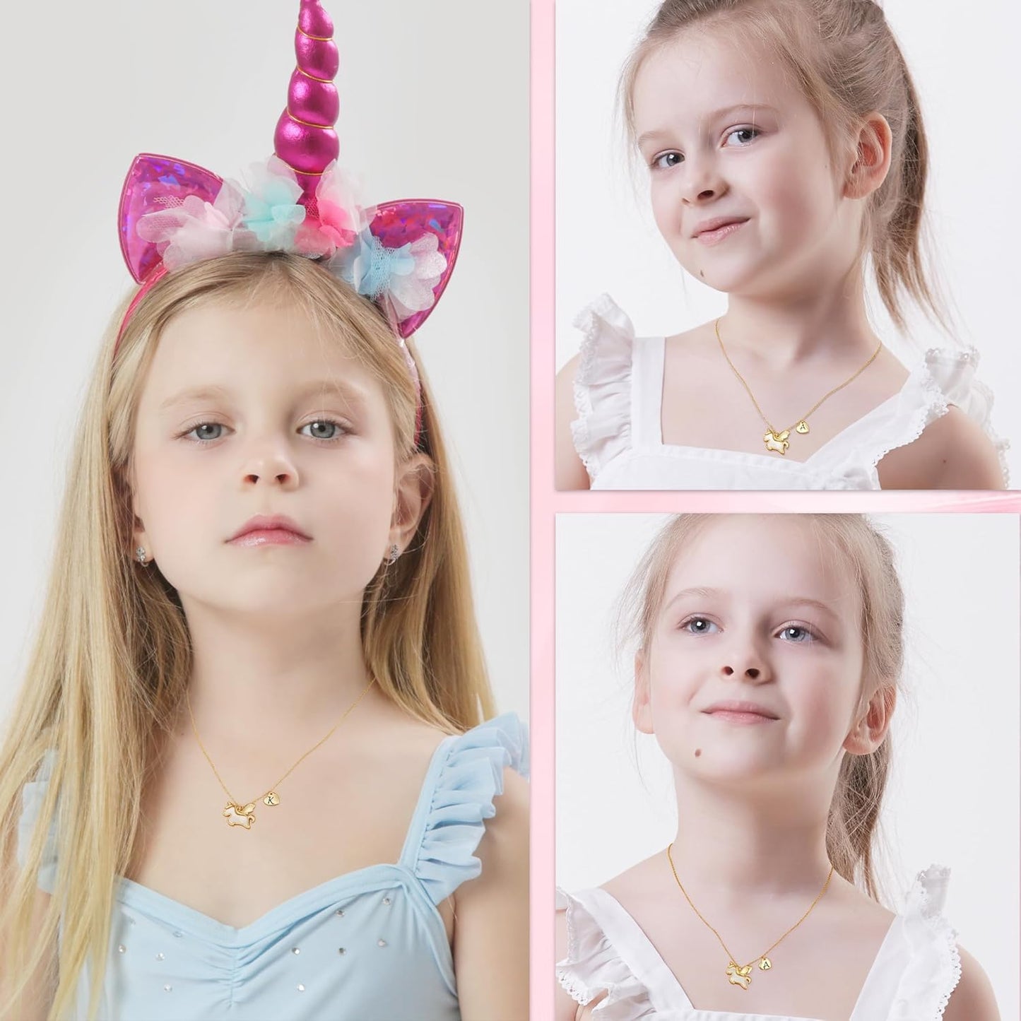 Unicorn Gifts for Girls - Unicorn Initial Pendant Necklace Jewelry, Christmas Birthday Gifts Ideas, Stocking Stuffers for Kids Teen Girls Daughter Age 5-15