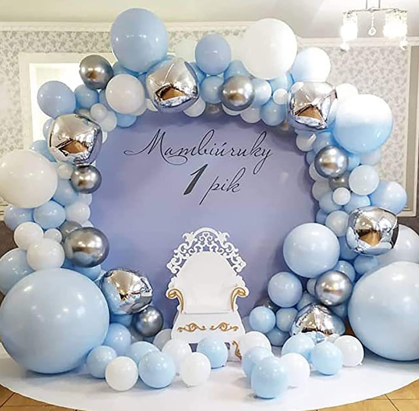 KALOR 12 Inch Pastel Blue Balloons, 50 Pcs Latex Helium Macaron Balloons for Kid's Birthday Party, Baby Shower, Wedding, Graduate Party Decorations