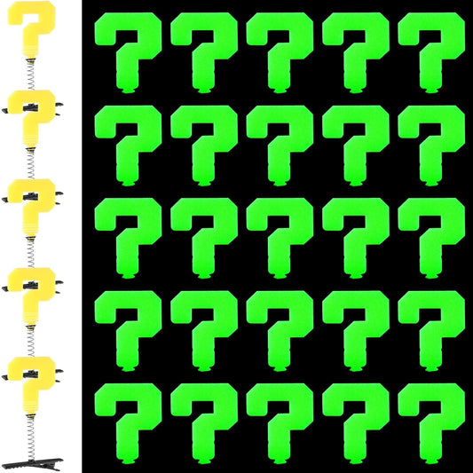 30 Pcs Mini Glow Hair Clips Girls Rave Hair Clips for Women Christmas Music Festival Holiday Party Supplies (Question Mark)