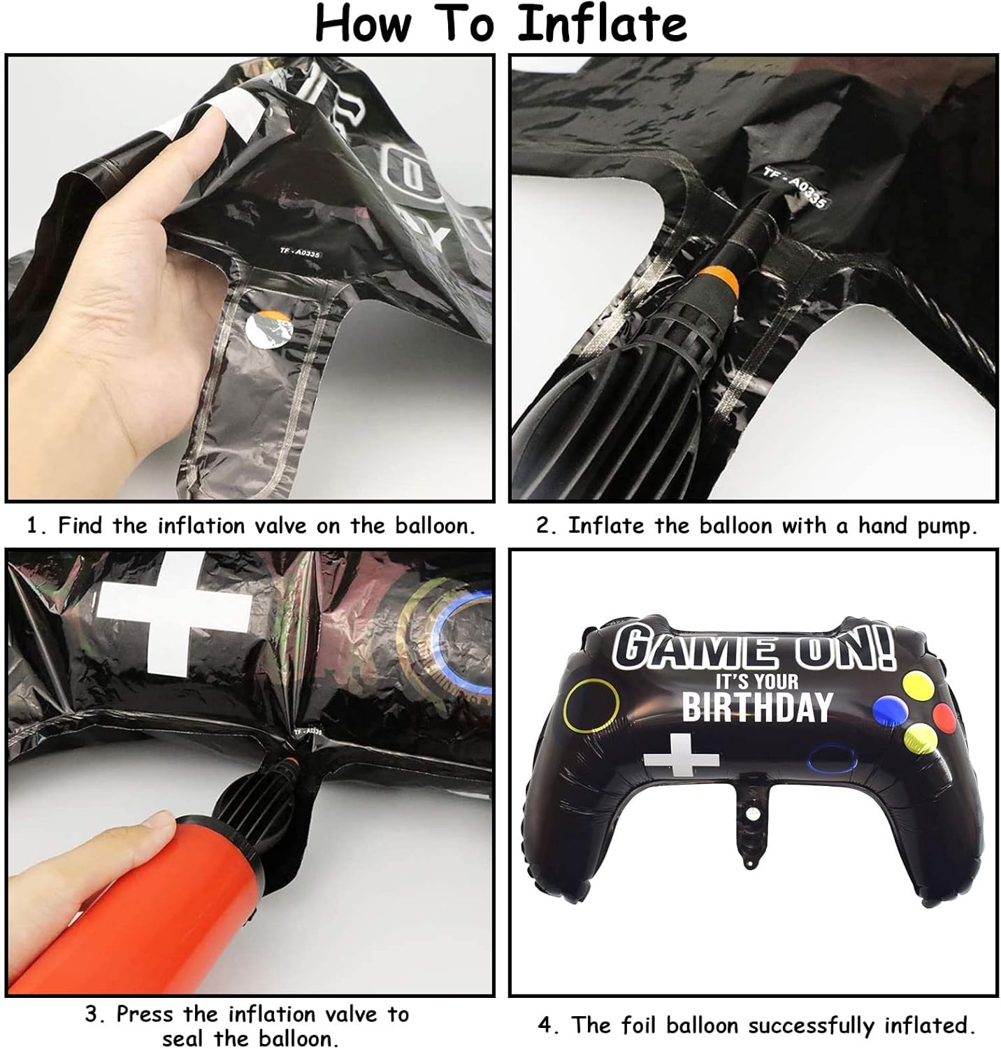 5 Pieces Video Game Party Balloons, Giant Video Game Controller Mylar Foil Balloons Game on Balloons for Kids Boys Gaming Theme Birthday Party Video Game Baby Shower Decorations Supplies