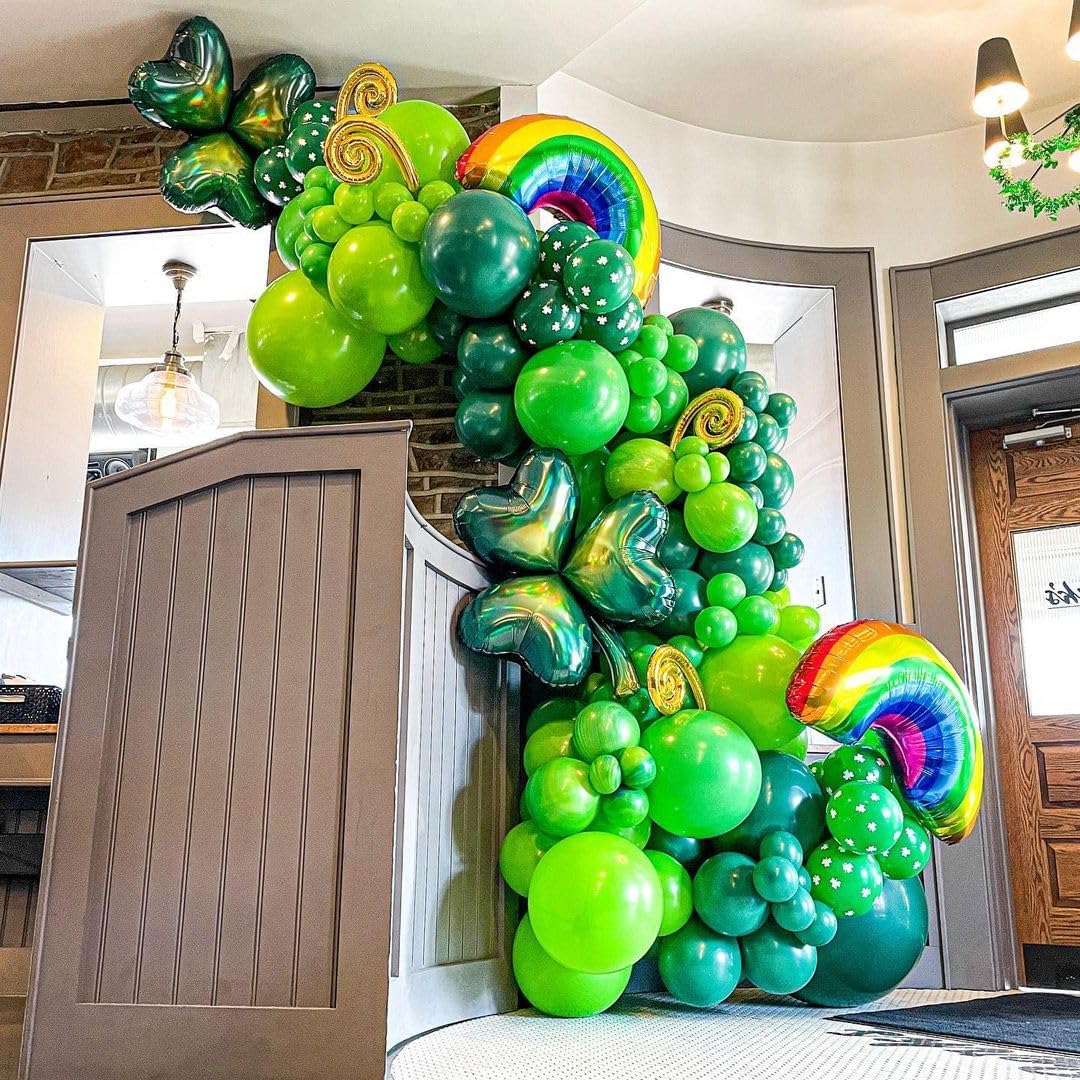 Green Balloons Arch Kit, 139Pcs Green Balloon Garland Kit Lime Green Emerald Dark Green Balloons for Birthday, Baby Shower, Wedding, Jungle Party, Forest Themed, Anniversary Party Decoration
