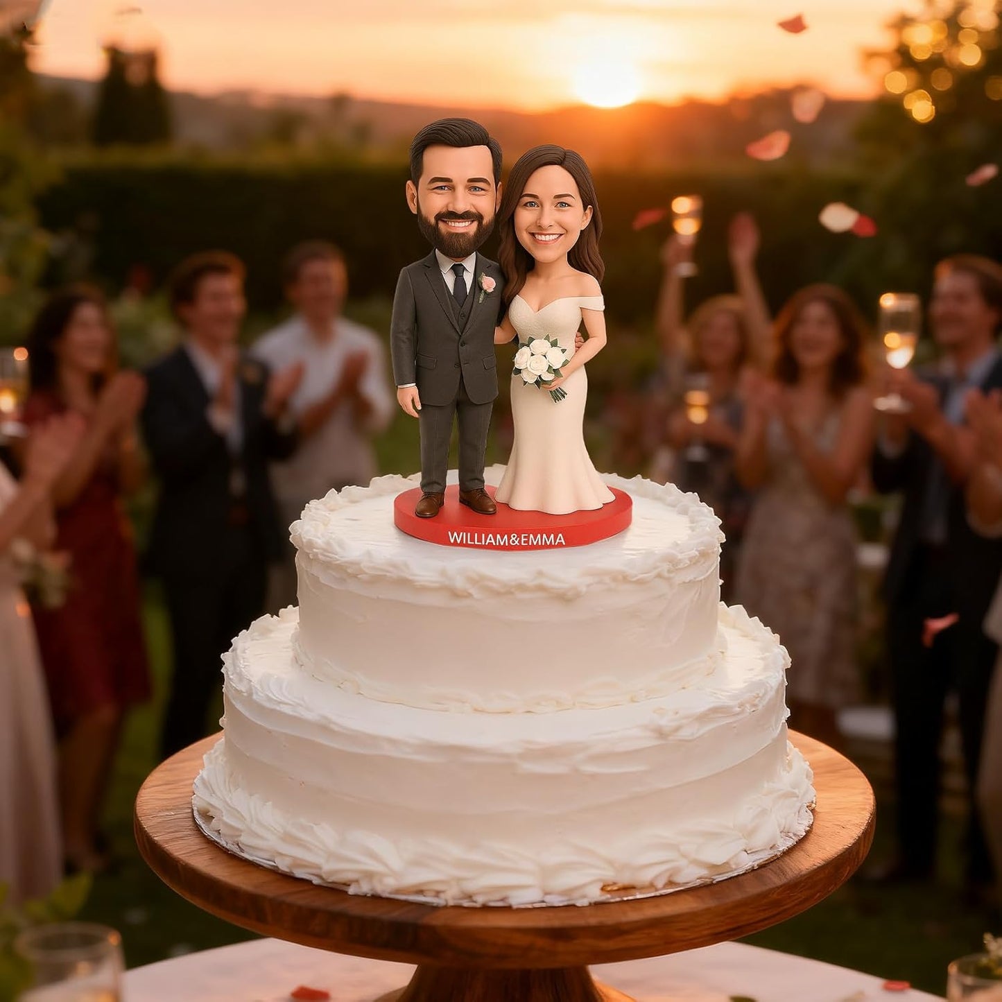 Custom Bobblehead Couple - 6/7/8'' Personalized Bobbleheads Customized Husband and Wife Dolls from Photo Funny Gifts for Wedding Anniversary, Christmas Holiday & Birthday Surprise