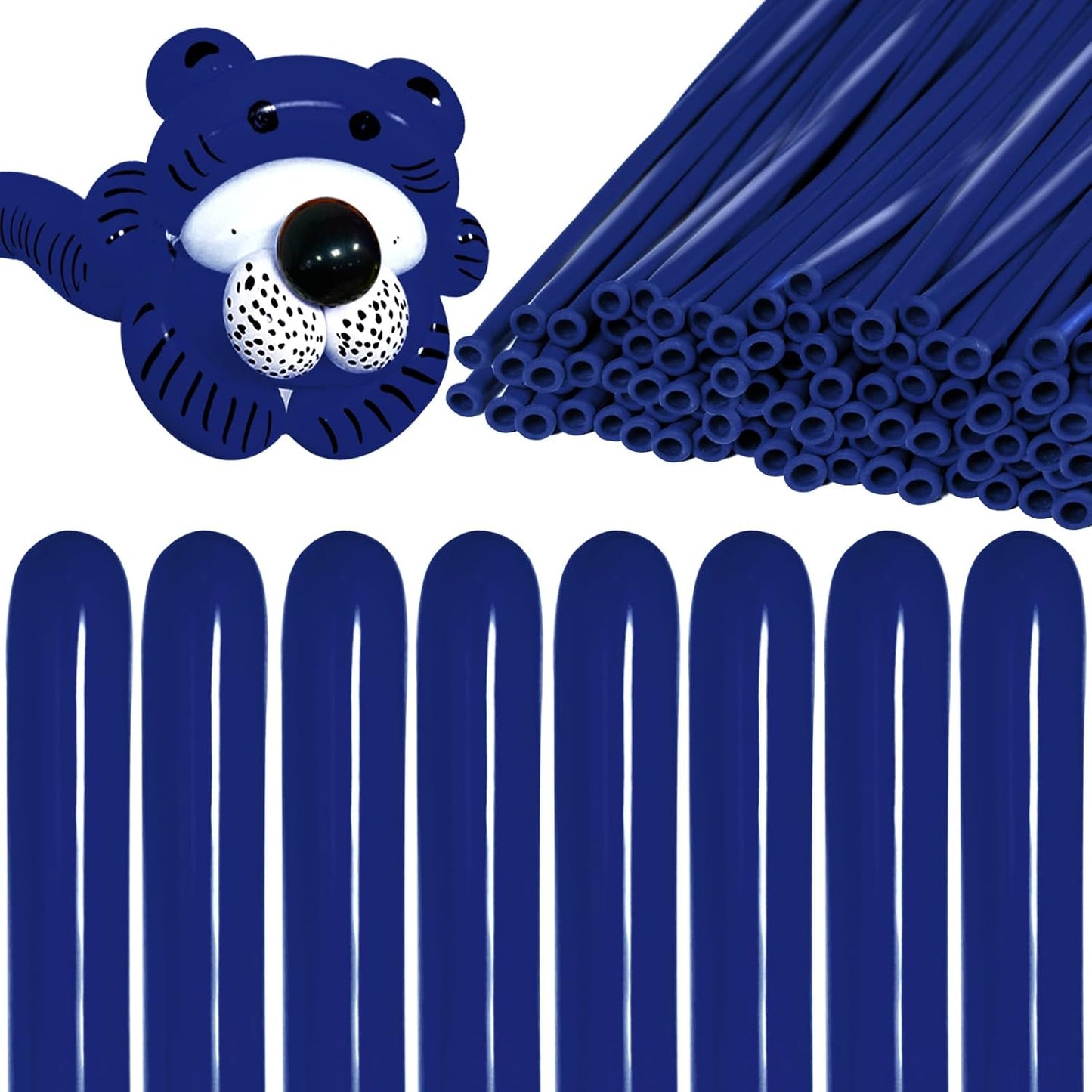 KAWKALSH 260 Navy Blue Long Balloons for Balloon Garland Thickening Skinny Latex Twisting Animals Modeling Christmas Birthday Wedding Party Festival Decorations 100pcs