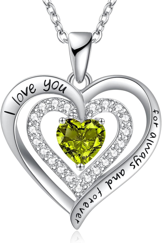 REDBEE Necklaces for Women Birthstone Heart Necklace Jewelry for Wife Girlfriend Woman Necklace