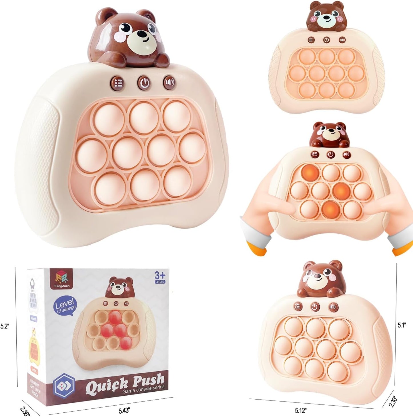 Pop The Target! Handheld Speed Push Game Machine: A Fun Multiplayer Game for Family. Sensory Fidget Toy Christmas Toys Gifts for 6 7 8 9 10 11 12 Years Old Kids Road Trip Car Games Kids Bear