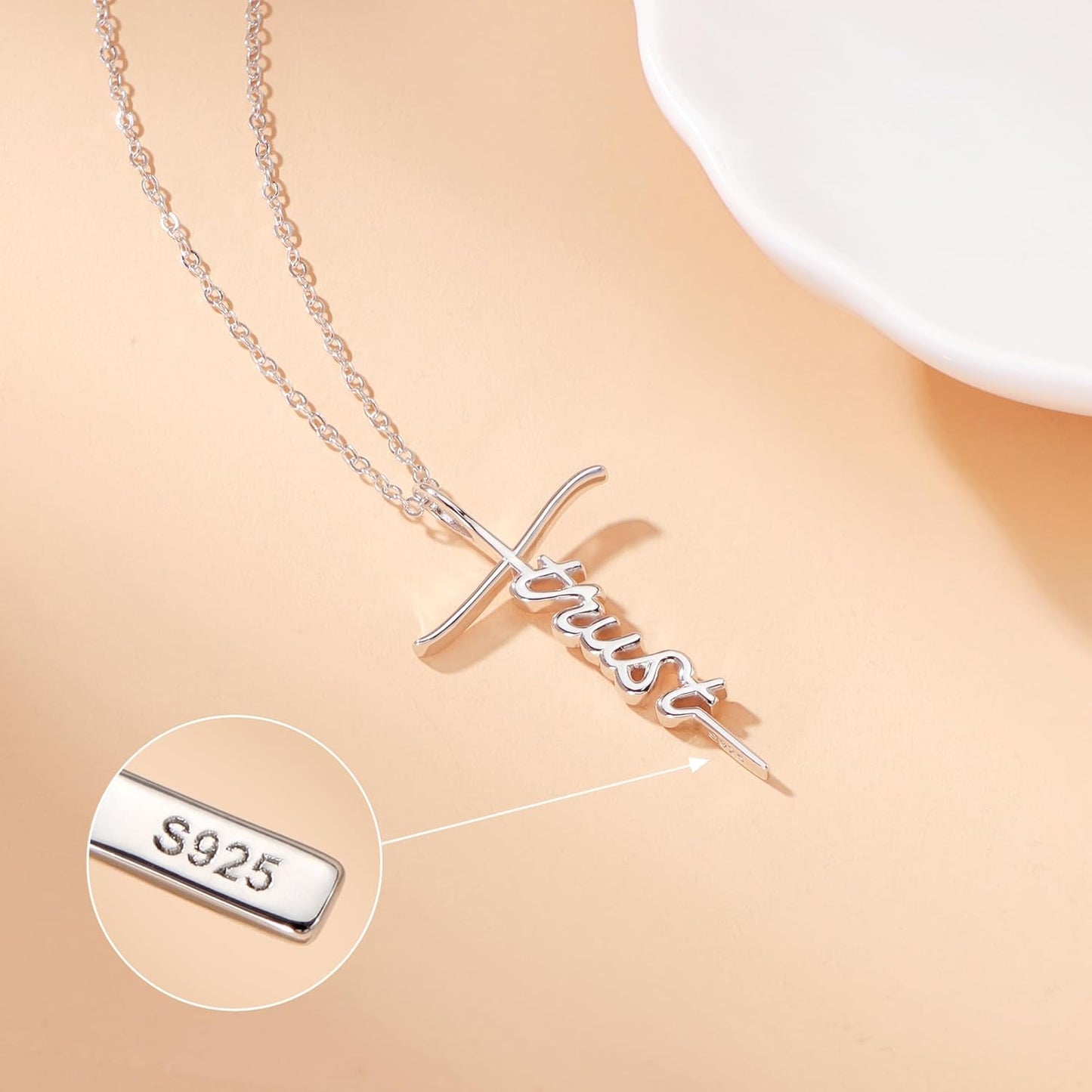 Lcherry Faith Cross Pendant Necklace for Women Religious Christian Jewelry Mother's Day Gifts for Women