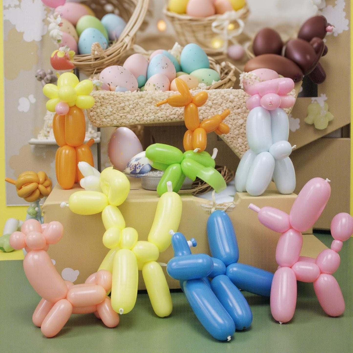 LovesTown Pink 260 Animal Balloons，100 PCS Long Latex Balloons for Animal Modeling Weddings Birthdays Festival Party Decor