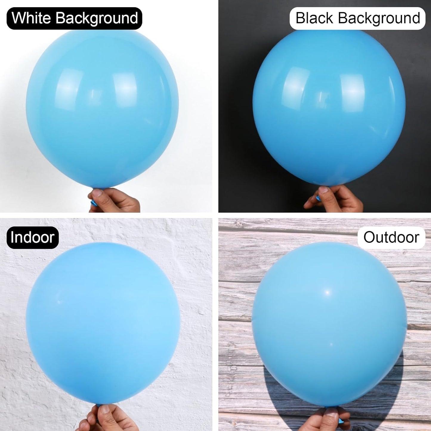 Light Blue Balloons, 150 pcs Different Sizes Pack of 18 Inch 12 Inch 10 Inch 5 Inch Baby Pastel Sky Aqua Blue Balloons for Balloon Garland Balloon Arch as Birthday Party Wedding Decorations