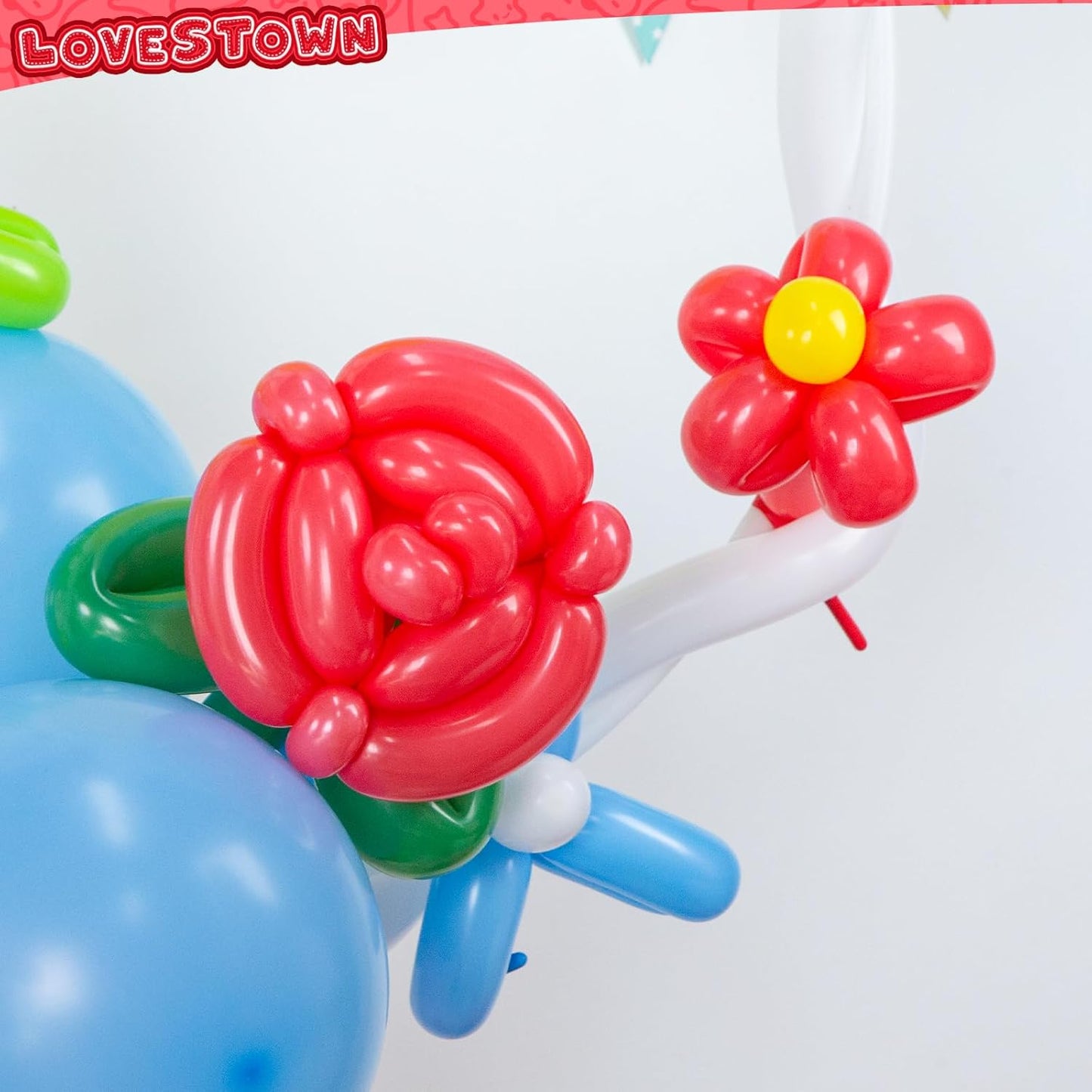 LovesTown 100PCS 260 Long Balloons, Red Twisting Latex Balloons for Magic Modeling Animal Weddings Birthdays Festival Party Decoration