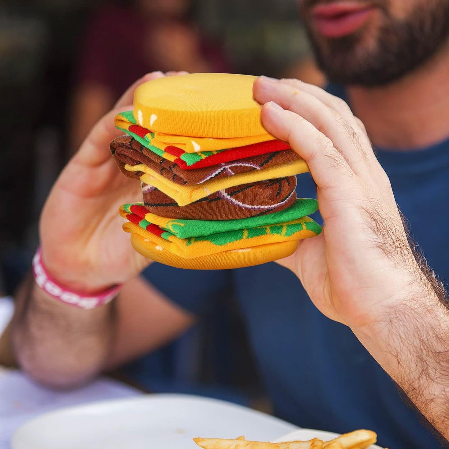 AGRIMONY Funny Burger Hot Dog Tacos Popcorn Socks Box -Easter Fathers Birthday Gag Christmas Gifts for Men Teen Boys Women