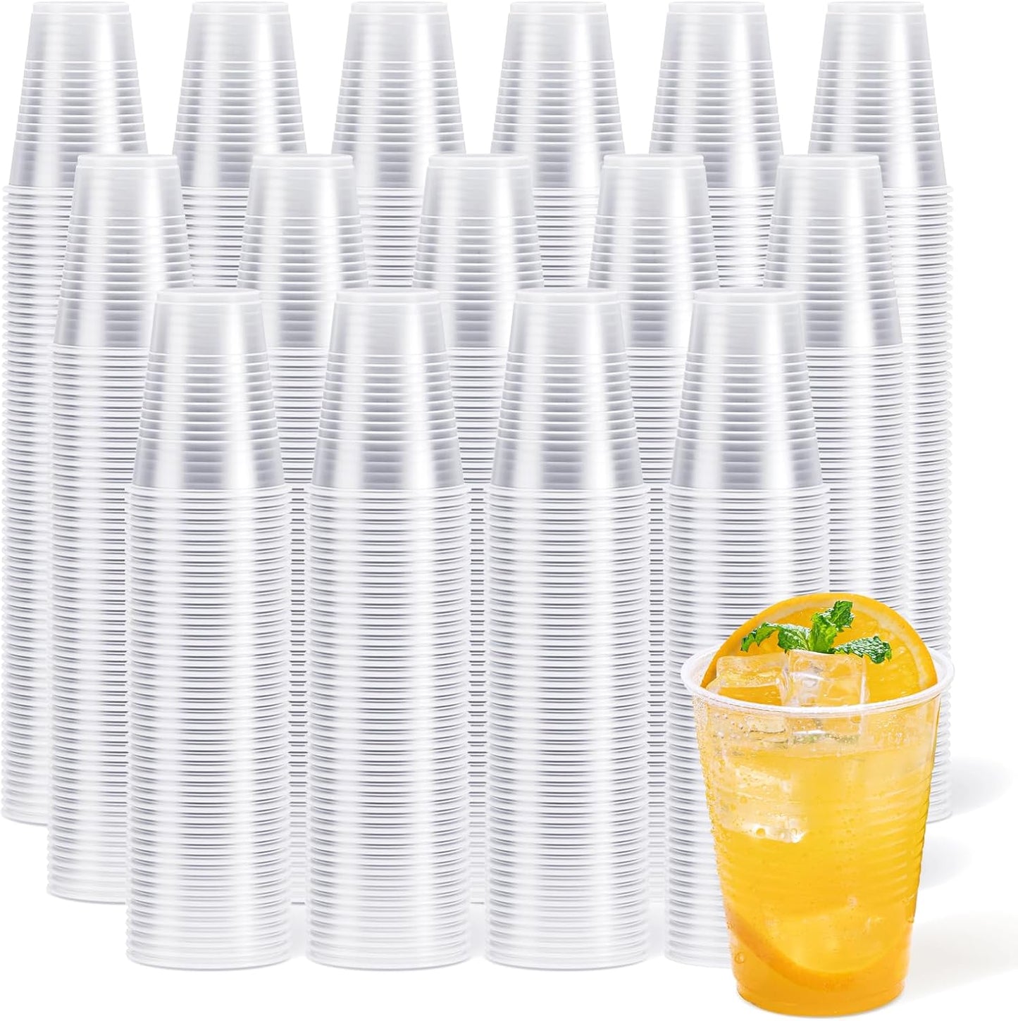 JOLLY CHEF 𝟏𝟐𝟎𝟎 𝐏𝐚𝐜𝐤 7 oz Clear Plastic Cups,7 Ounce Small Disposable Cups, Cold Party Drinking Tumblers for Tasting, Drinking and Party