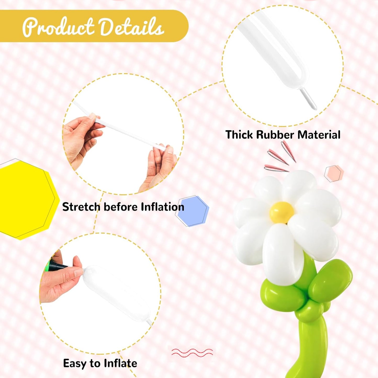 100Pcs White 260 Balloons, Skinny Long Balloon for Tying Balloon Arch Twisting Ballon Animal Balloons Birthday Party Wedding Festival Decorations.