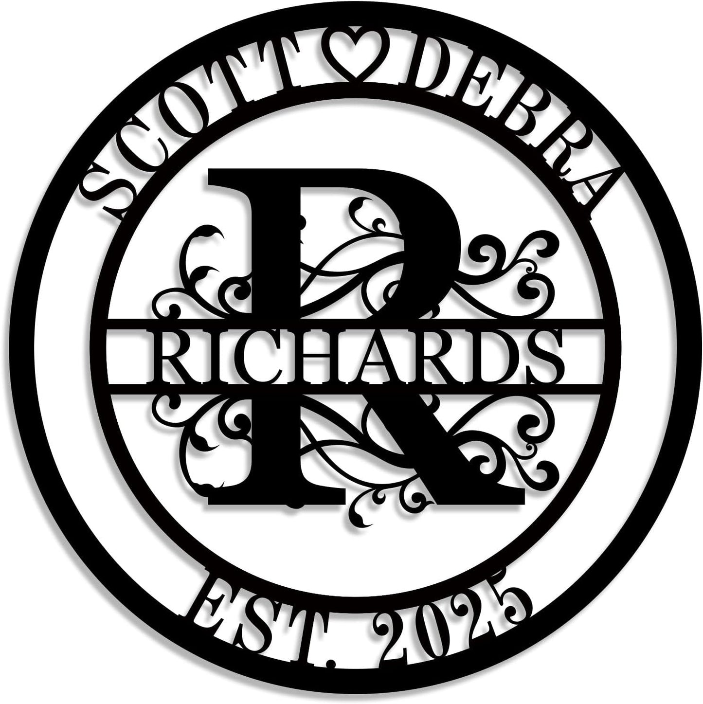 Wedding Gifts for Couples 2025 Last Name Signs for Home Personalized Metal Signs Monogram Wall Decor Personalized Family Name Anniversary Wedding Gift