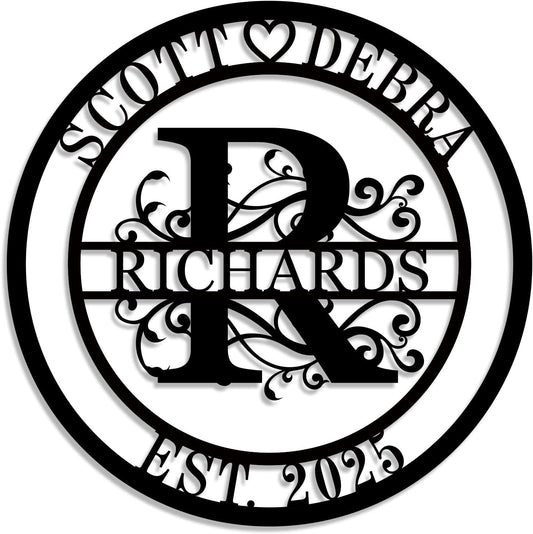 Wedding Gifts for Couples 2025 Last Name Signs for Home Personalized Metal Signs Monogram Wall Decor Personalized Family Name Anniversary Wedding Gift