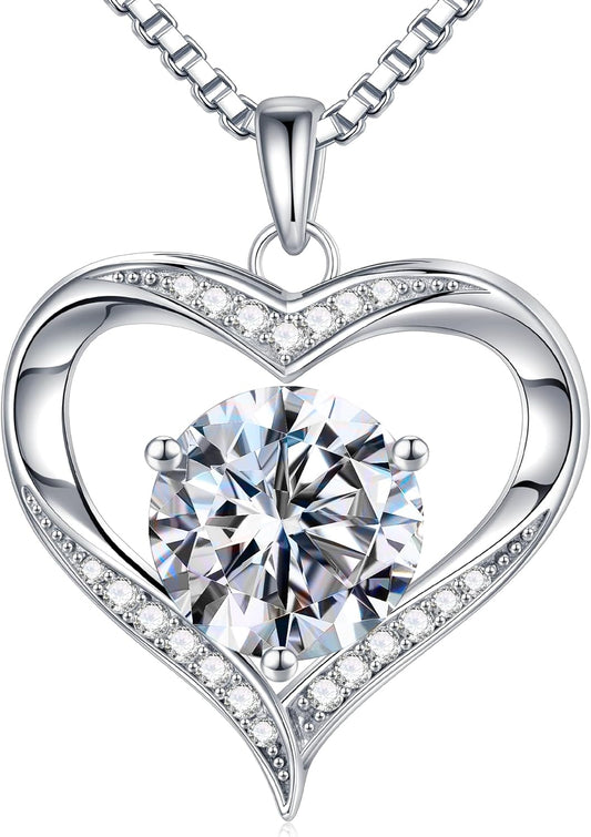 MOOSEA Christmas Gifts for Women Wife, 1-3ct D Color VVS1 925 Sterling Silver Anniversary Birthday Gifts for Women Wife Girlfriend Jewelry Moissanite Necklace