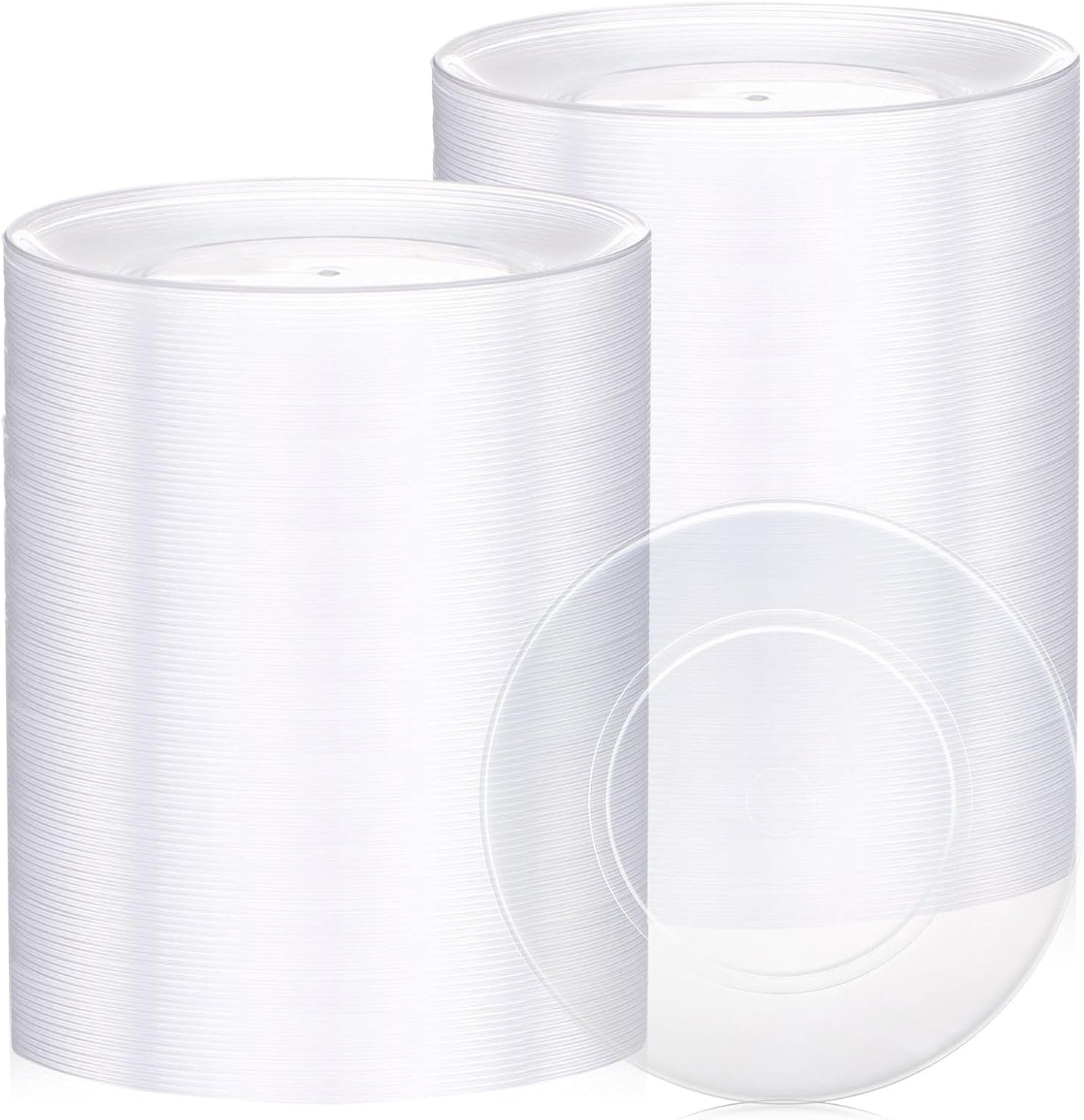 Mimorou Clear Plastic Dessert Plates 5.5 Inch Disposable Cake Plates Small Party Dishes Bulk Clear Round Dishes for Wedding Dinner Appetizers BBQ Travel Catering Events(100 Pcs)