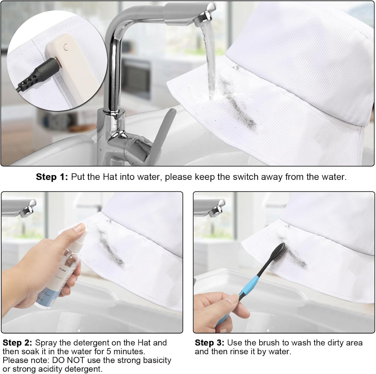 LED bucket hat, Rave hat with light up hat 7 colors crazy hat, Glowing in the dark hat with USB rechargeable