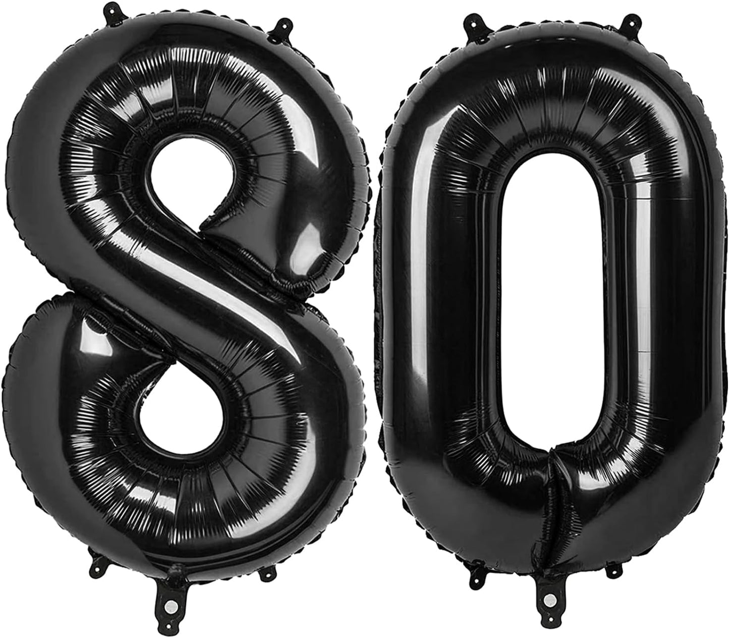 Black Number 80 Balloon 40 inch, 80 Number Balloons, 80th Black Birthday Decorations, 80 Year Old Women Men Party Supplies
