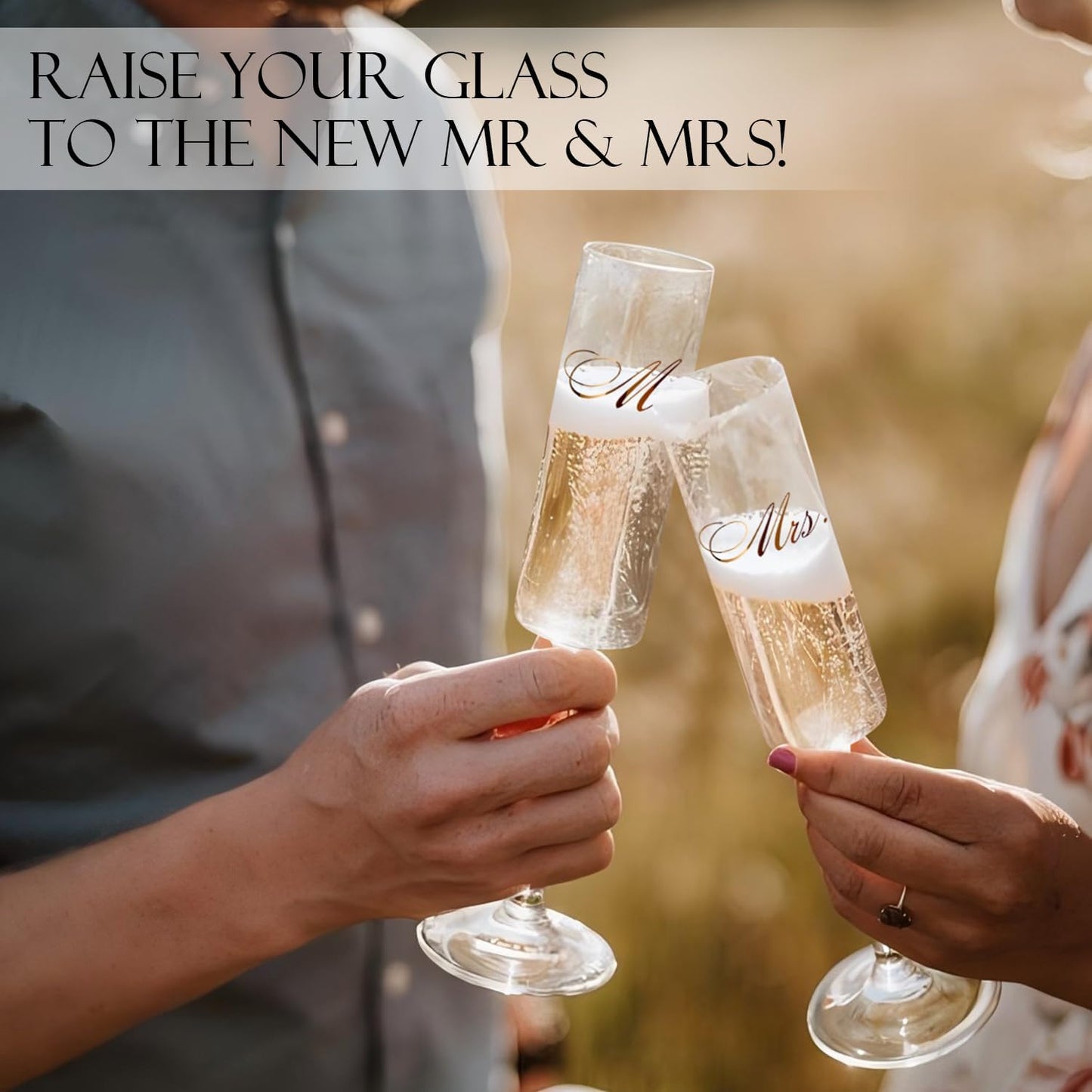 Wedding Champagne Flutes-Mr. and mrs. Champagne Glasses Engagement Gifts for Bride and Groom Wedding Keepsake Box Mr Mrs Anniversary Couple Gift