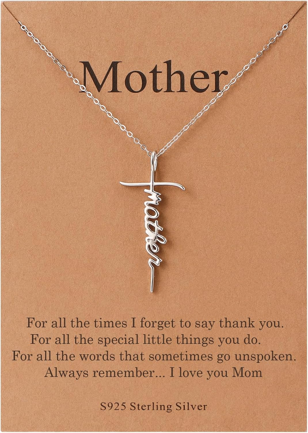 Lcherry Faith Cross Pendant Necklace for Women Religious Christian Jewelry Mother's Day Gifts for Women