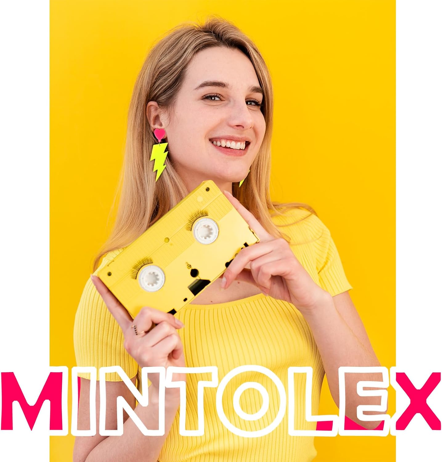 80s Neon Earrings for Women Acrylic Lightning Bolt Drop Earrings Retro 80s 90s Glow Party Accessories Neon Jewelry for Halloween Costume Outfit