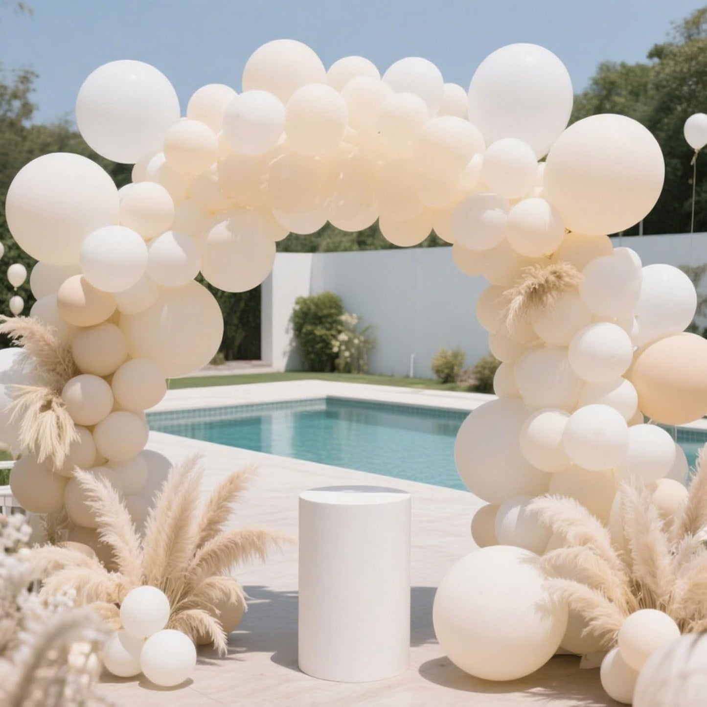 Ivory White Balloon,145pcs Premium Latex Khaki Balloons Arch Kit Different Sizes 18 12 10 5 Inch,Light Brown Neutral Balloon Garland Arch for Birthday Party Baby Shower Wedding Anniversary Decoration