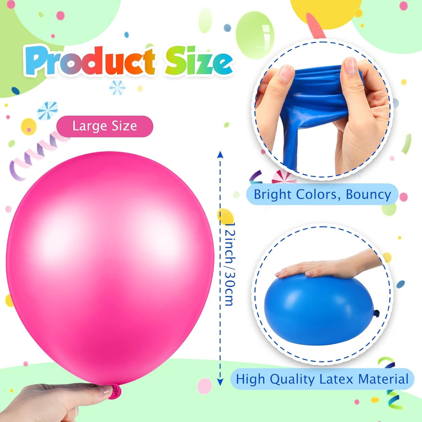 Lenwen 1000 Pcs Balloons Assorted Colors 12 Rainbow Latex Balloons for party Birthday Baby Shower Wedding Decorations, 10 Colors