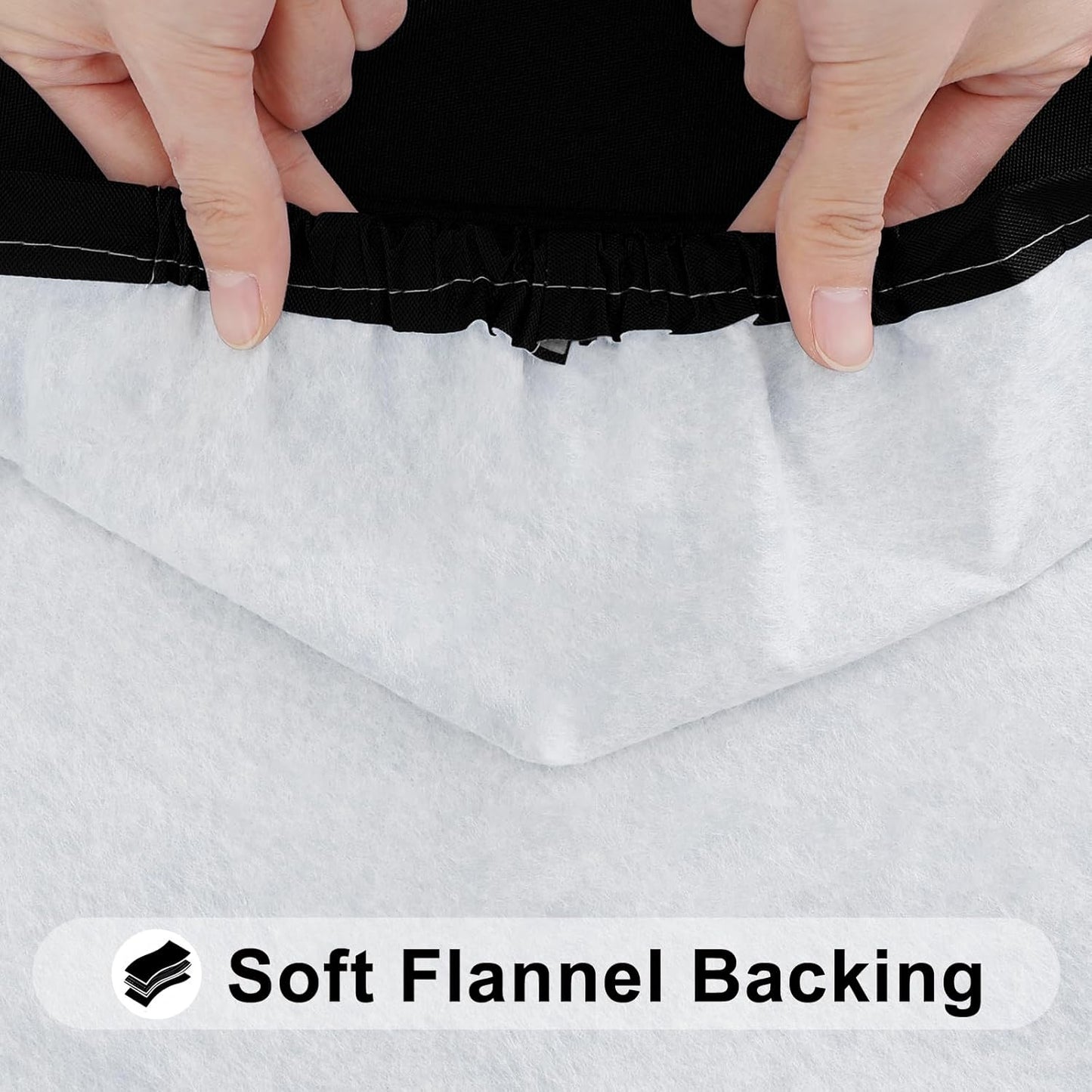 Smiry Rectangle Tablecloth, Elastic Fitted Flannel Backed Vinyl Tablecloths for 4ft Folding Tables, Waterproof Wipeable Table Covers for Indoor, Outdoor, Picnic and Camping (Black, 30"x48")