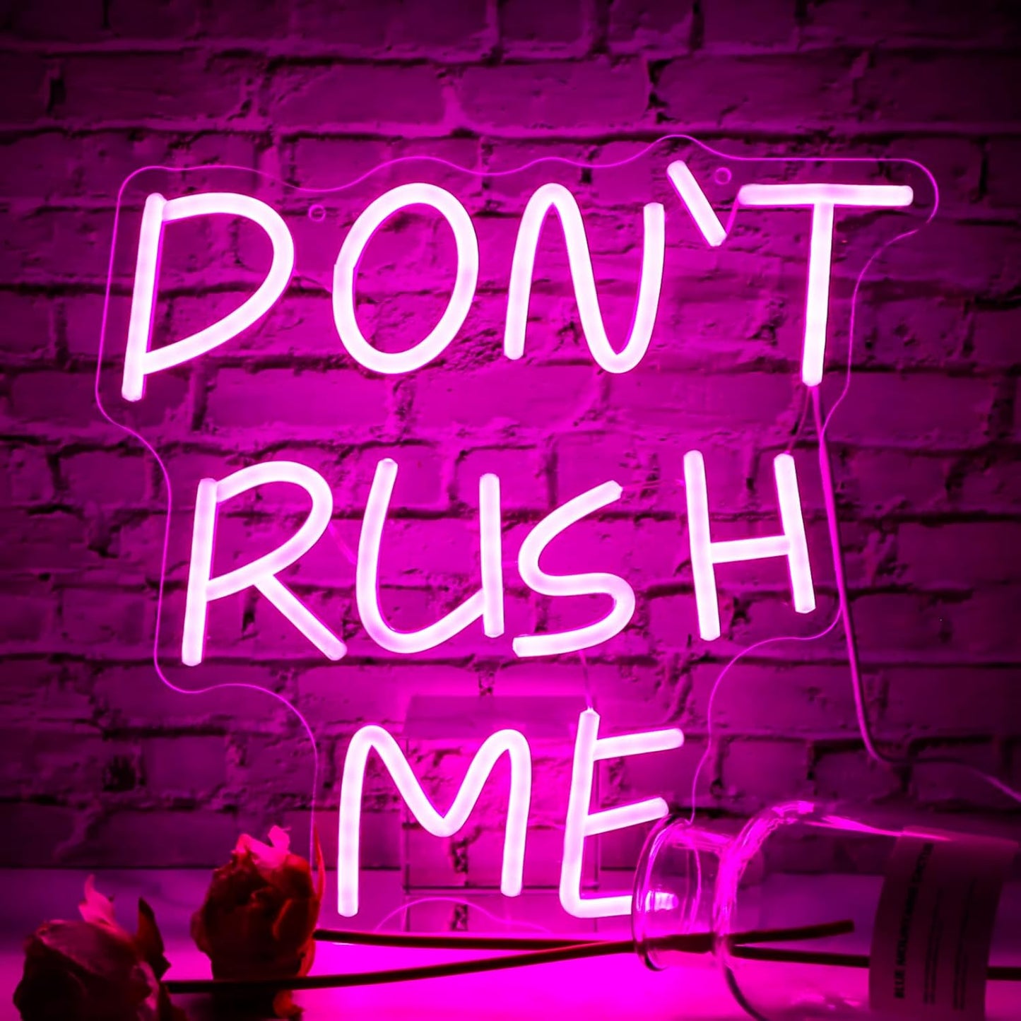 DON'T RUSH ME LED Neon Sign for Bedroom Wall Decor,Pink Aesthetic Room Decor for Teen Girls, Cool Girl Room, Dopamine Decor Gift