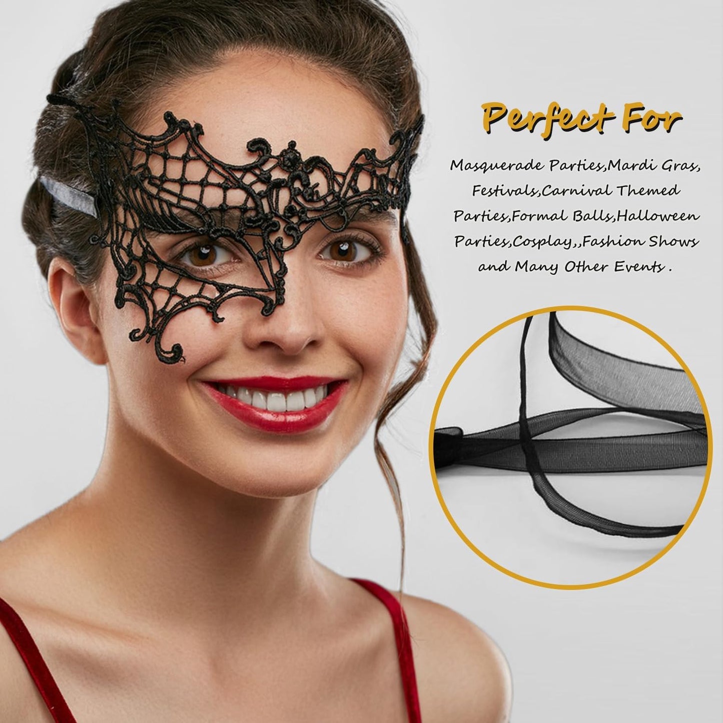 Masquerade Mask for Women Lace Masks for Venetian Party Costume Halloween Carnival