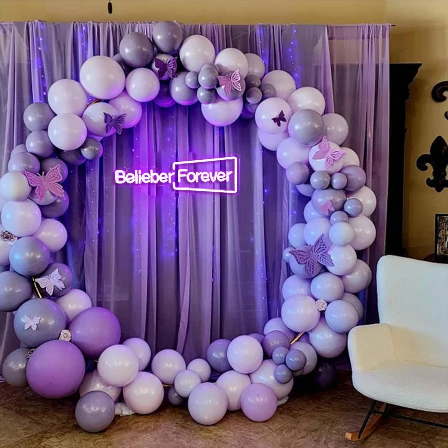 Belieber Forever Neon Sign - LED Wall Light for Bedroom, Dorm, Party Decor, Pop Star Fan Art Gift