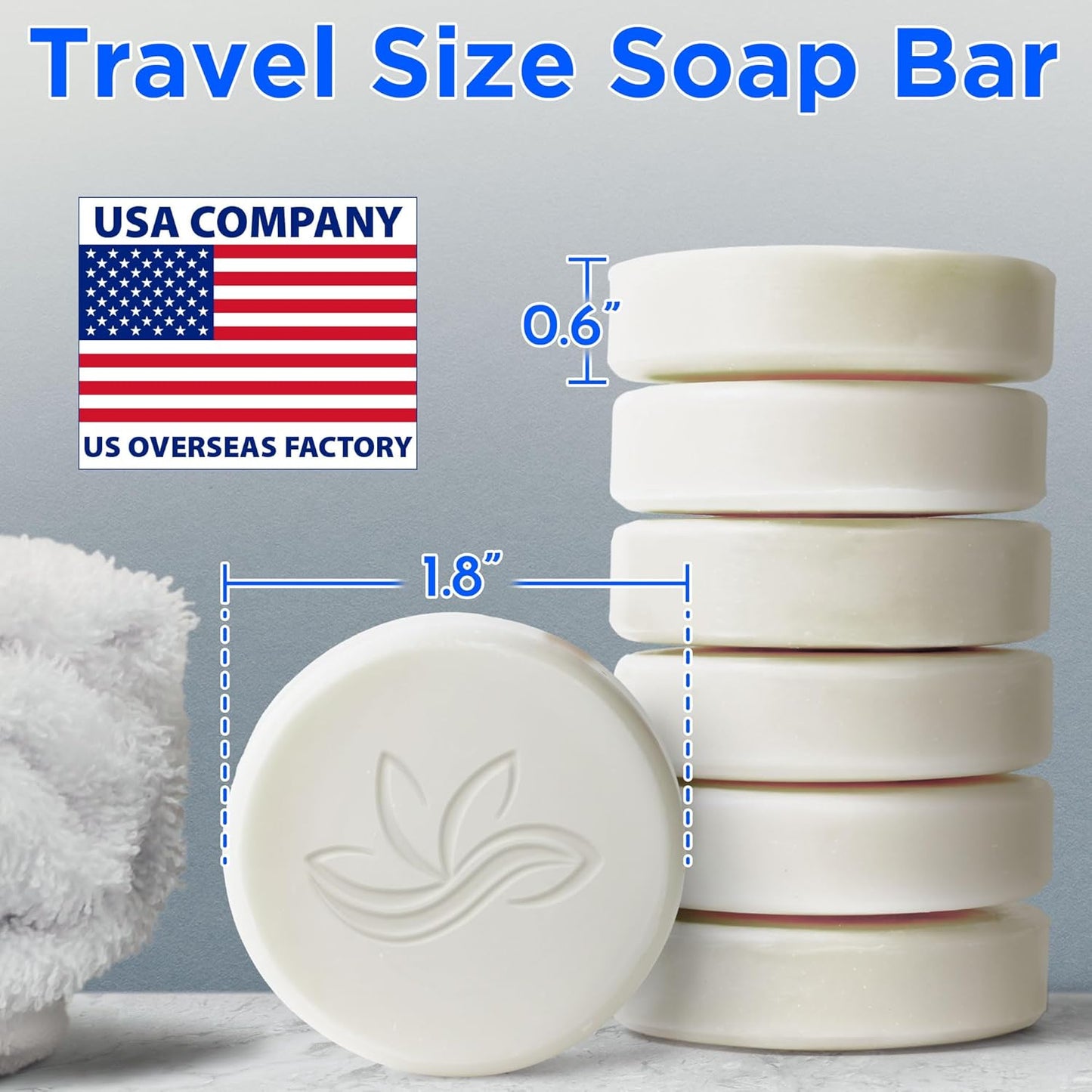 BERGMAN KELLY - Hotel Soap Bars - White Tea, 1 oz, 200 PK - Travel Size Luxury Bulk Amenities Bar Soap, Mini Individually Wrapped Round Soap - Small Toiletries for Airbnb, Motel, Guest Bathroom